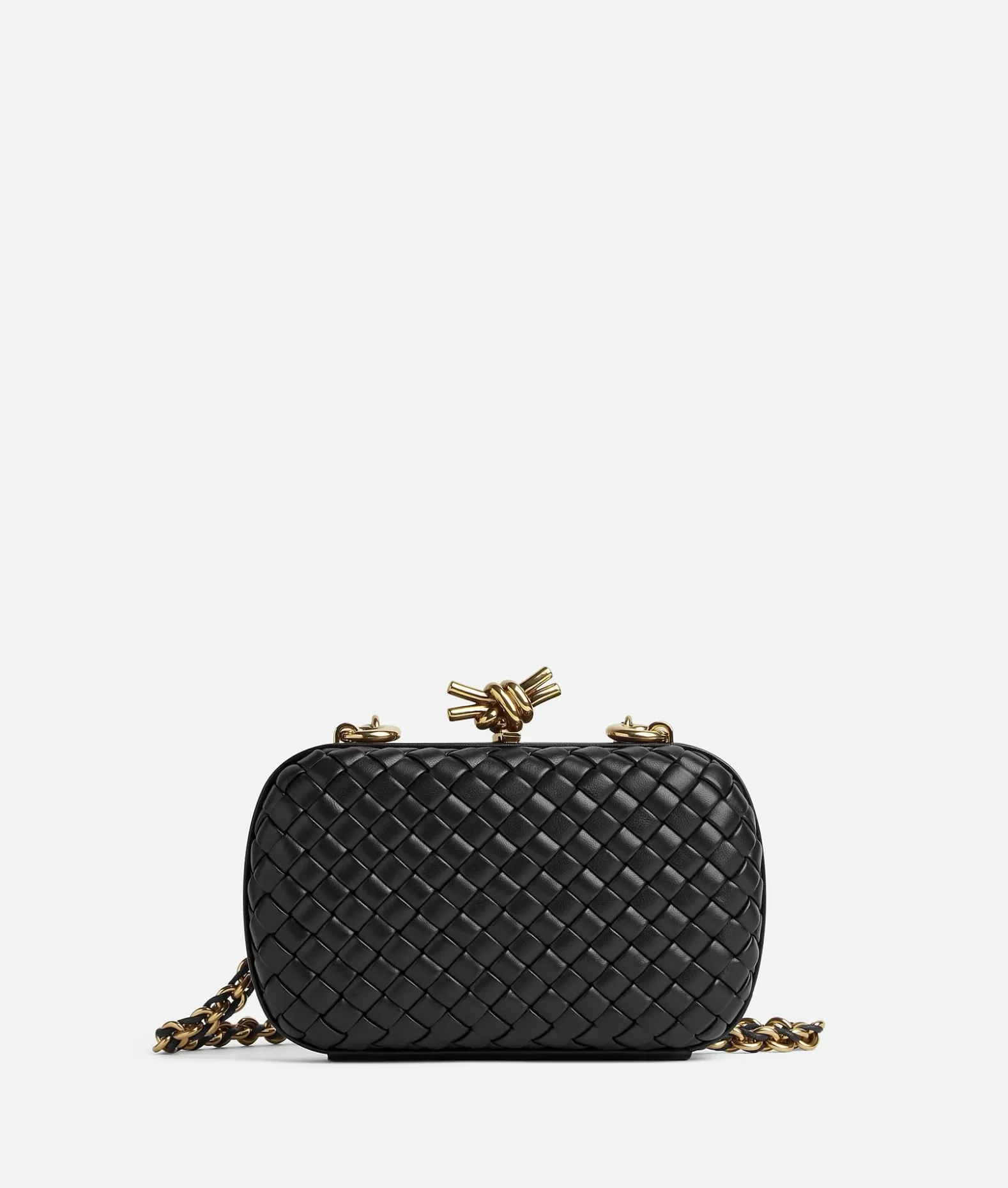 Pochette^Bottega Veneta Knot Con Catena Black