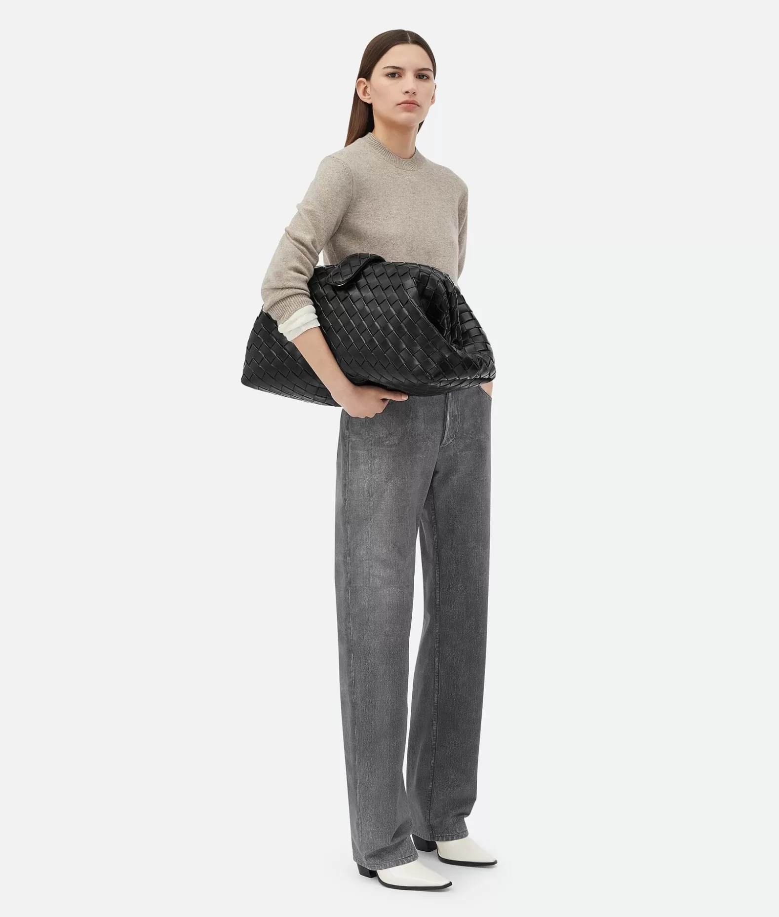 Pochette^Bottega Veneta Lauren 1980 Maxi Black