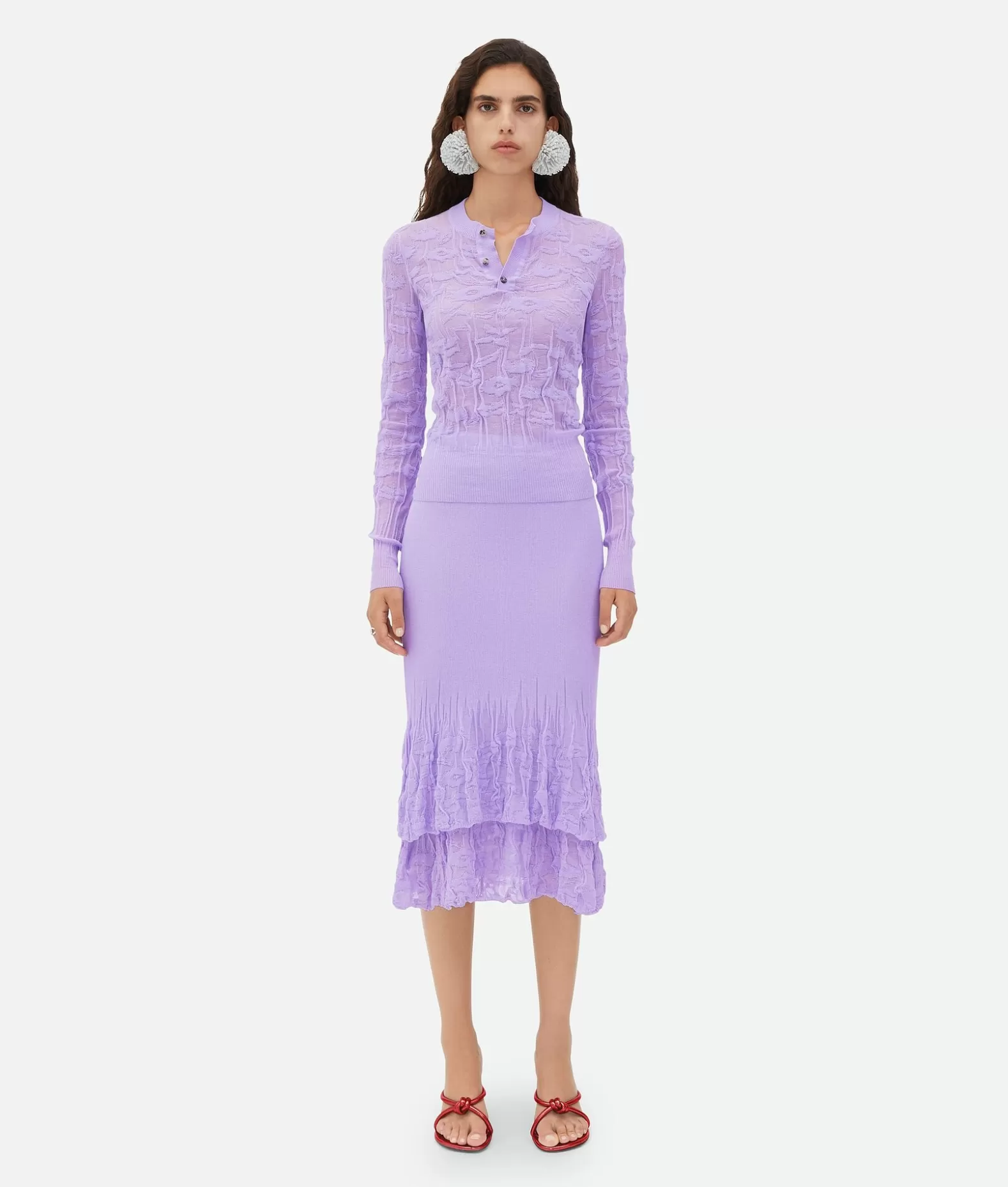 Maglieria^Bottega Veneta Maglia In Cotone Con Fiori Amethyst