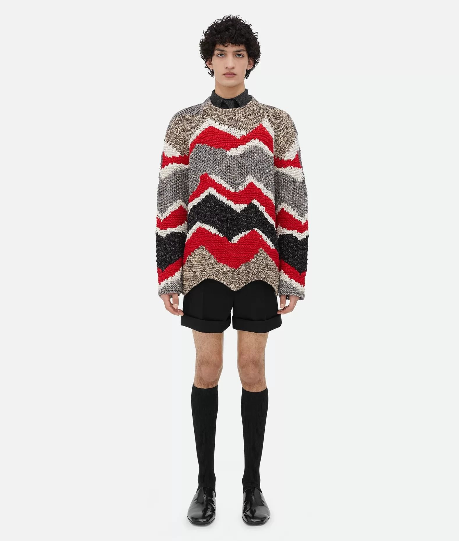 Maglieria^Bottega Veneta Maglia In Cotone Con Motivo Zig Zag Firework