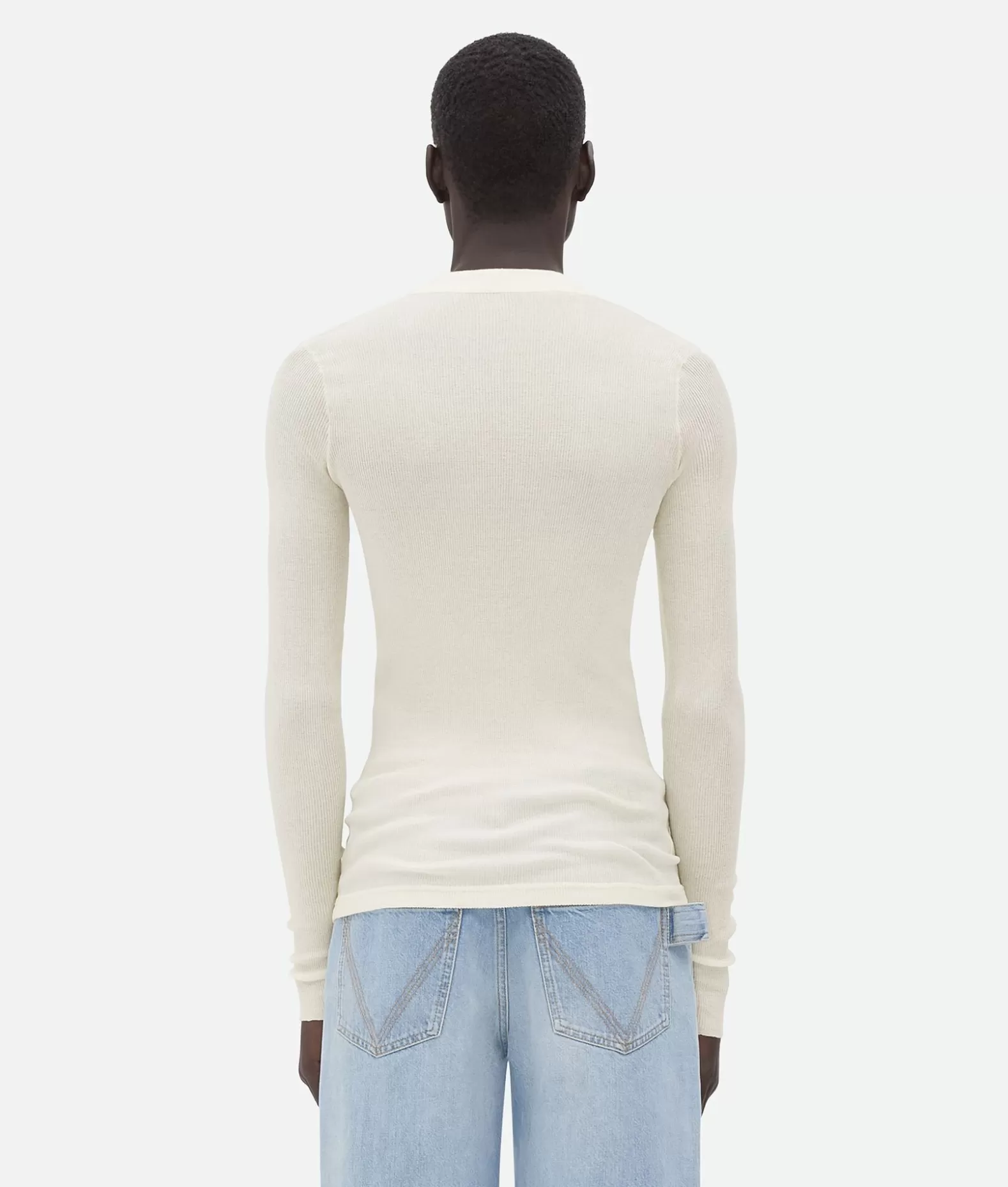 Maglieria^Bottega Veneta Maglia In Cotone Leggero Dal Taglio Slim Chalk