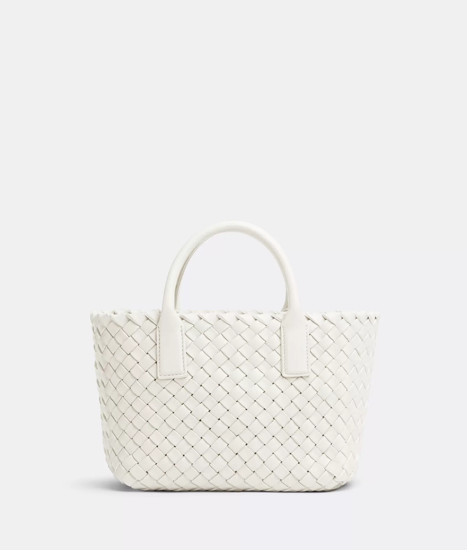 Mini^Bottega Veneta Mini Cabat White