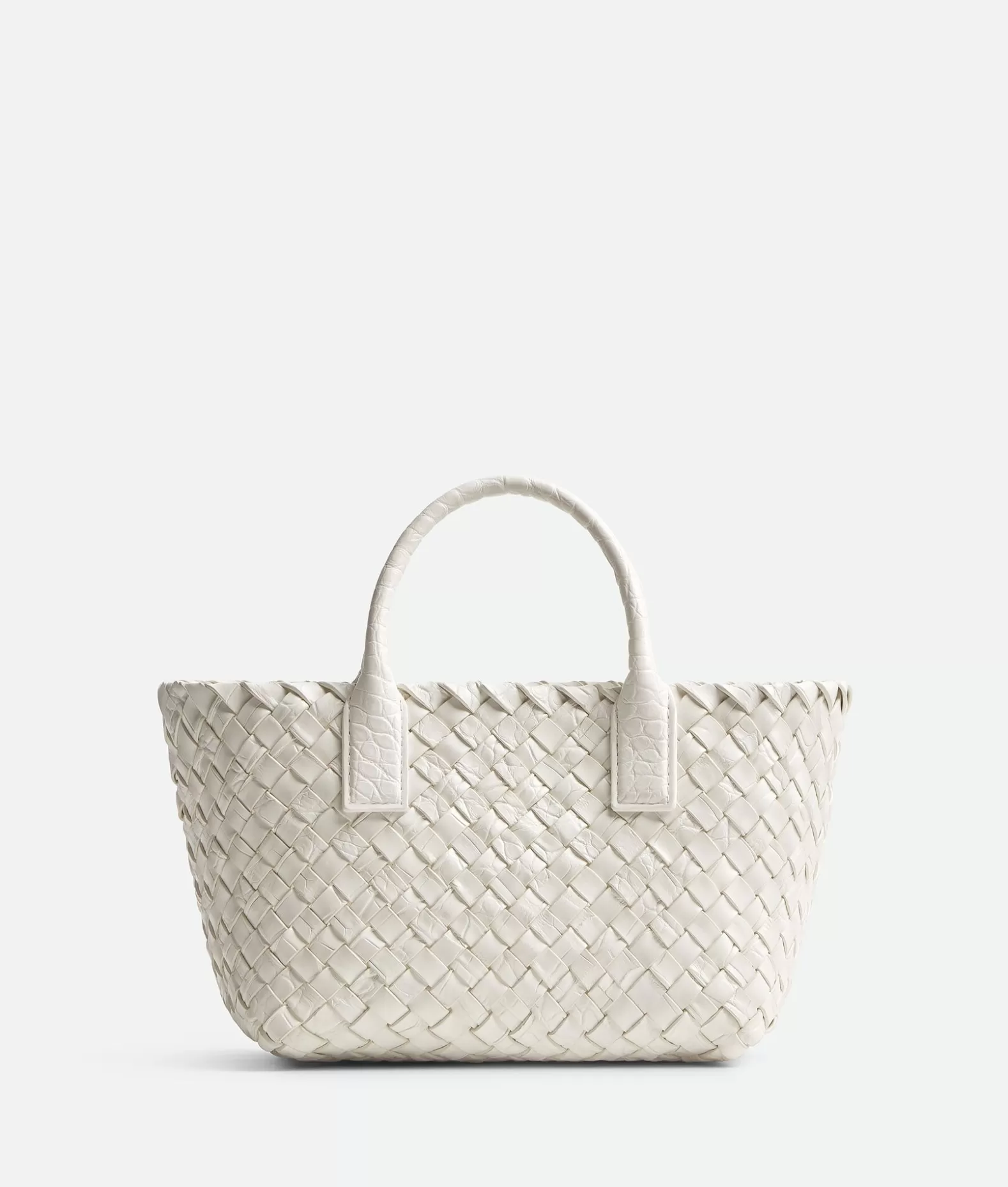 Mini^Bottega Veneta Mini Cabat White