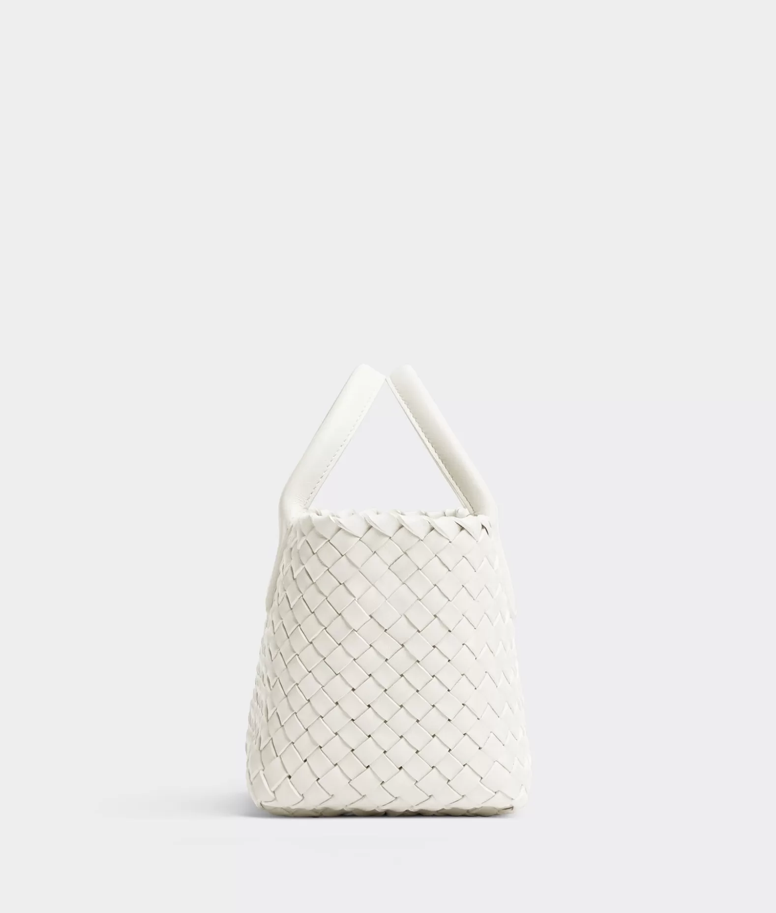 Mini^Bottega Veneta Mini Cabat White