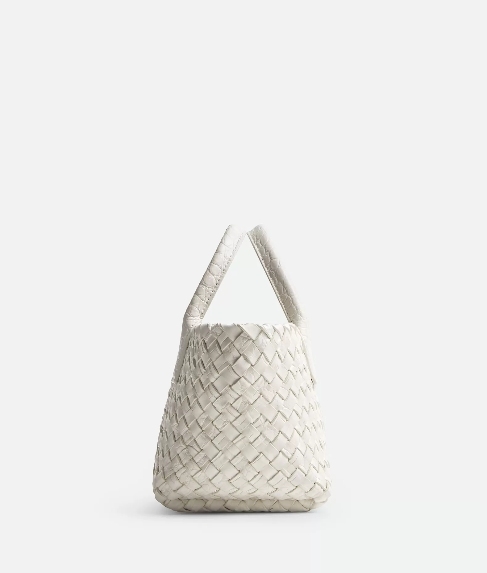 Mini^Bottega Veneta Mini Cabat White