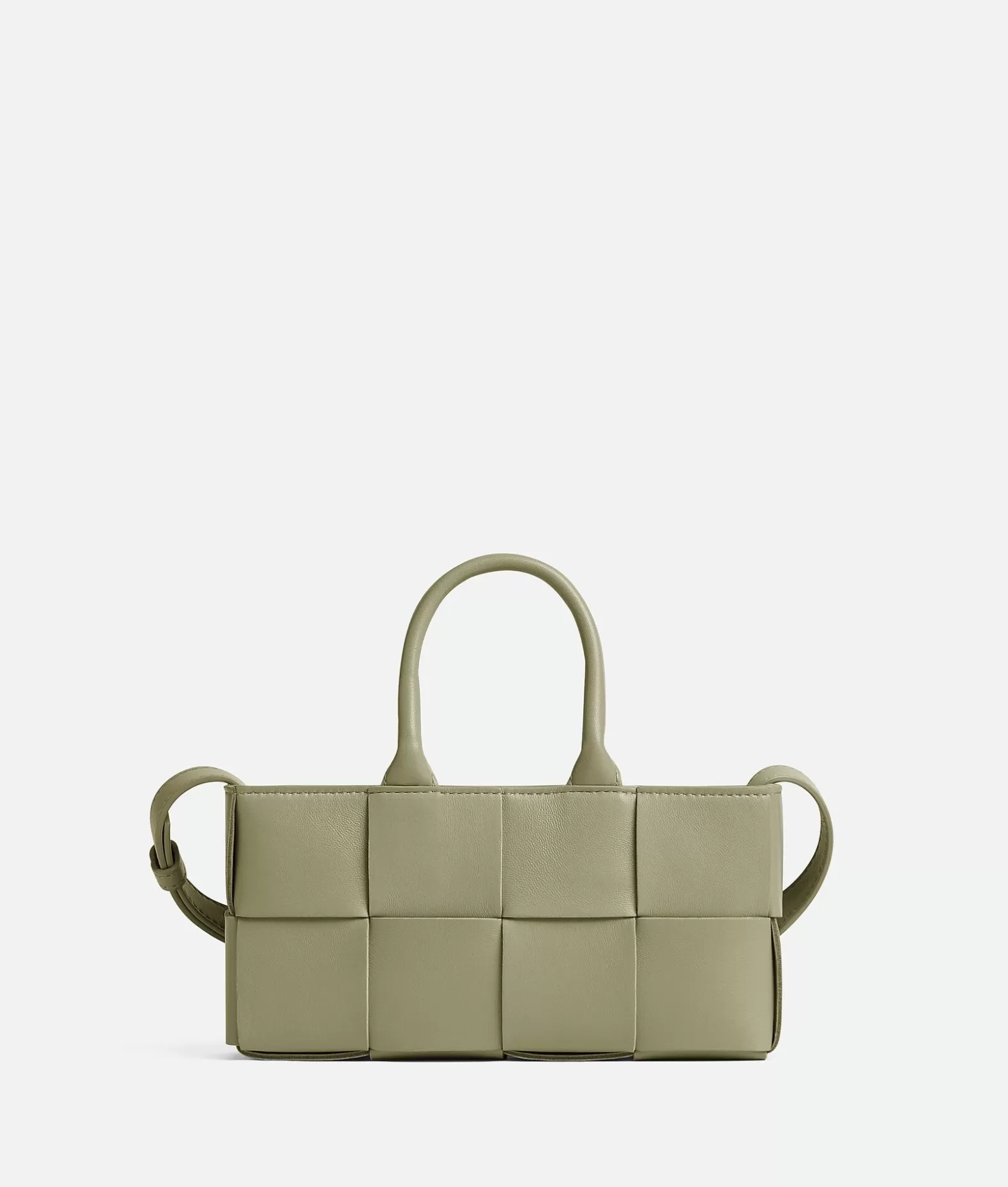 Mini | A Tracolla^Bottega Veneta Mini East-West Arco Tote Travertine