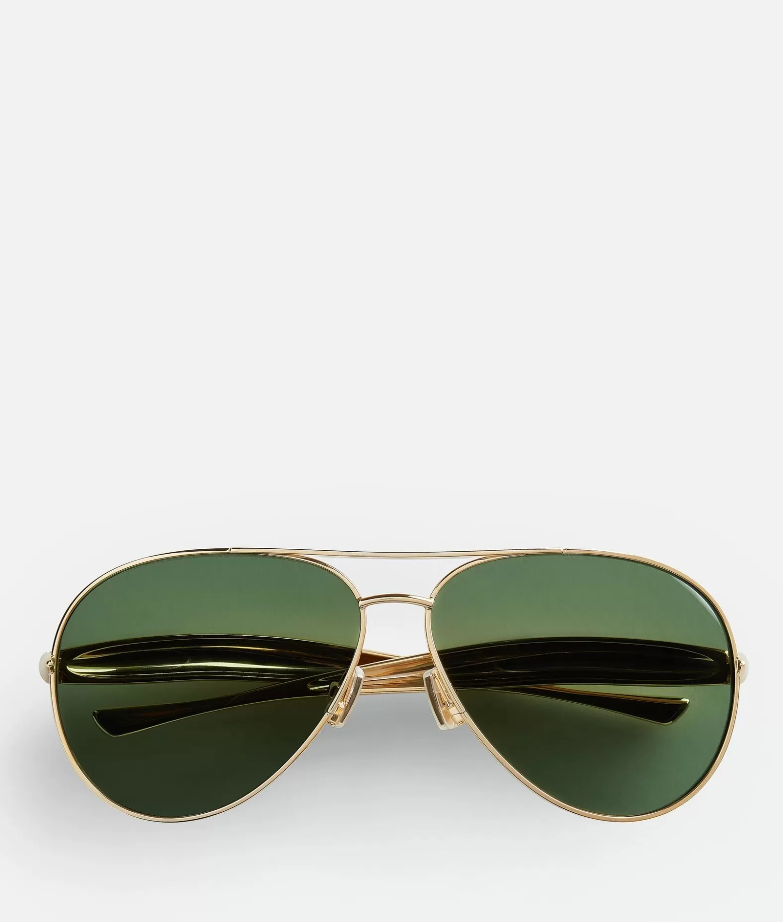 Occhiali Da Sole | Occhiali Da Sole^Bottega Veneta Occhiali Da Sole Aviator Sardine Gold/green