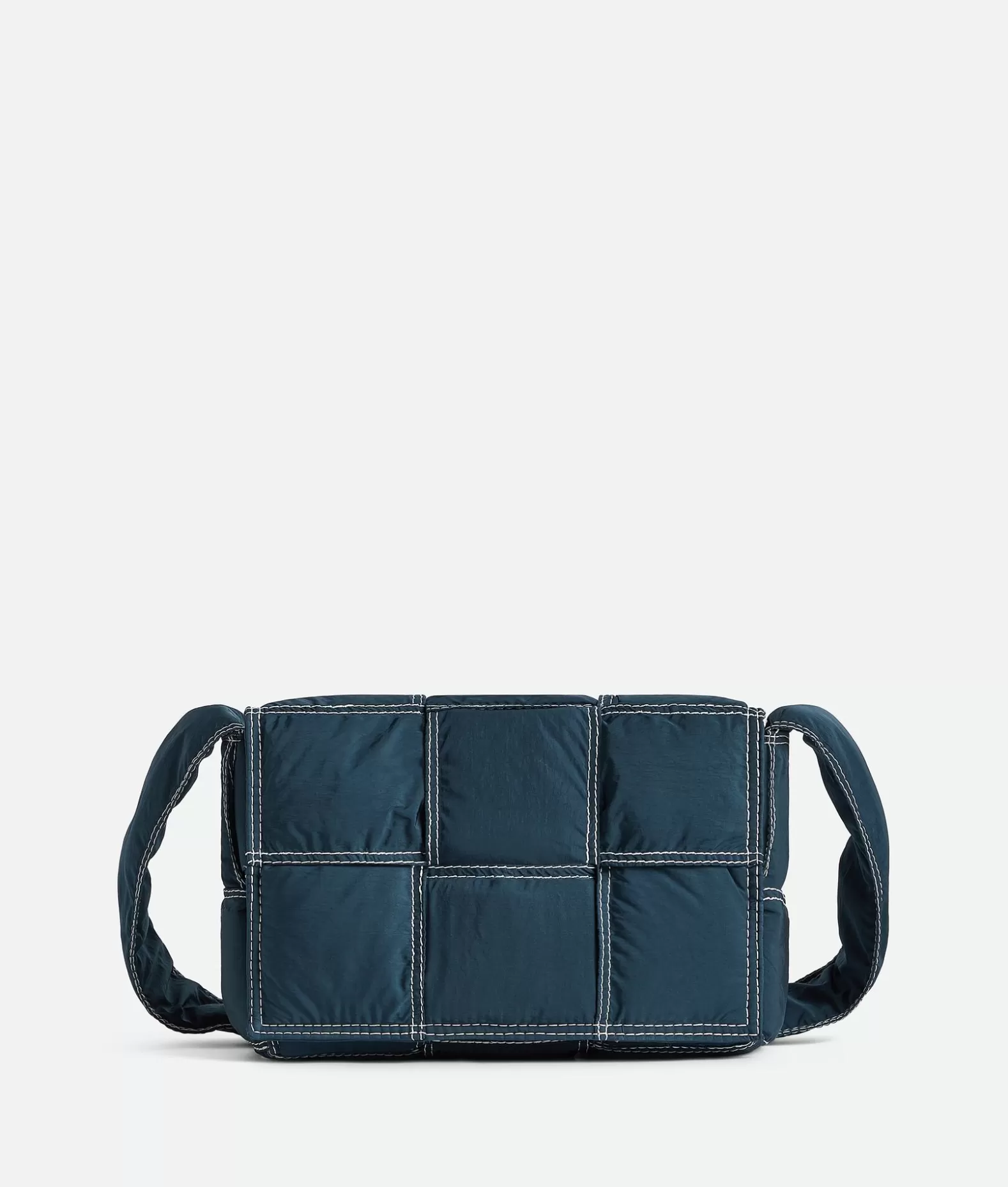 A Tracolla^Bottega Veneta Padded Tech Cassette Piccola Deep blue/white