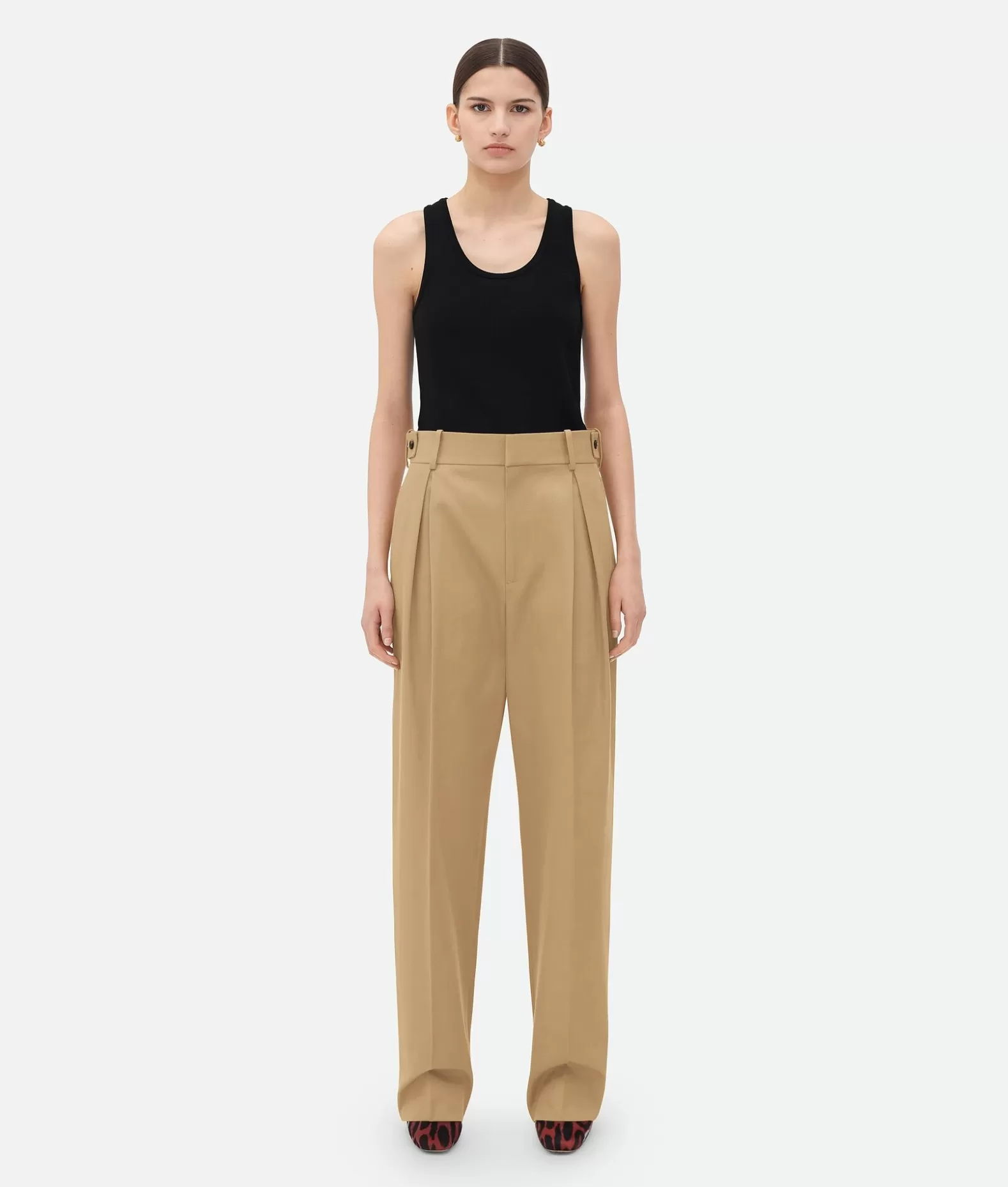 Pantaloni E Shorts^Bottega Veneta Pantaloni Affusolati In Twill Di Cotone Desert taupe