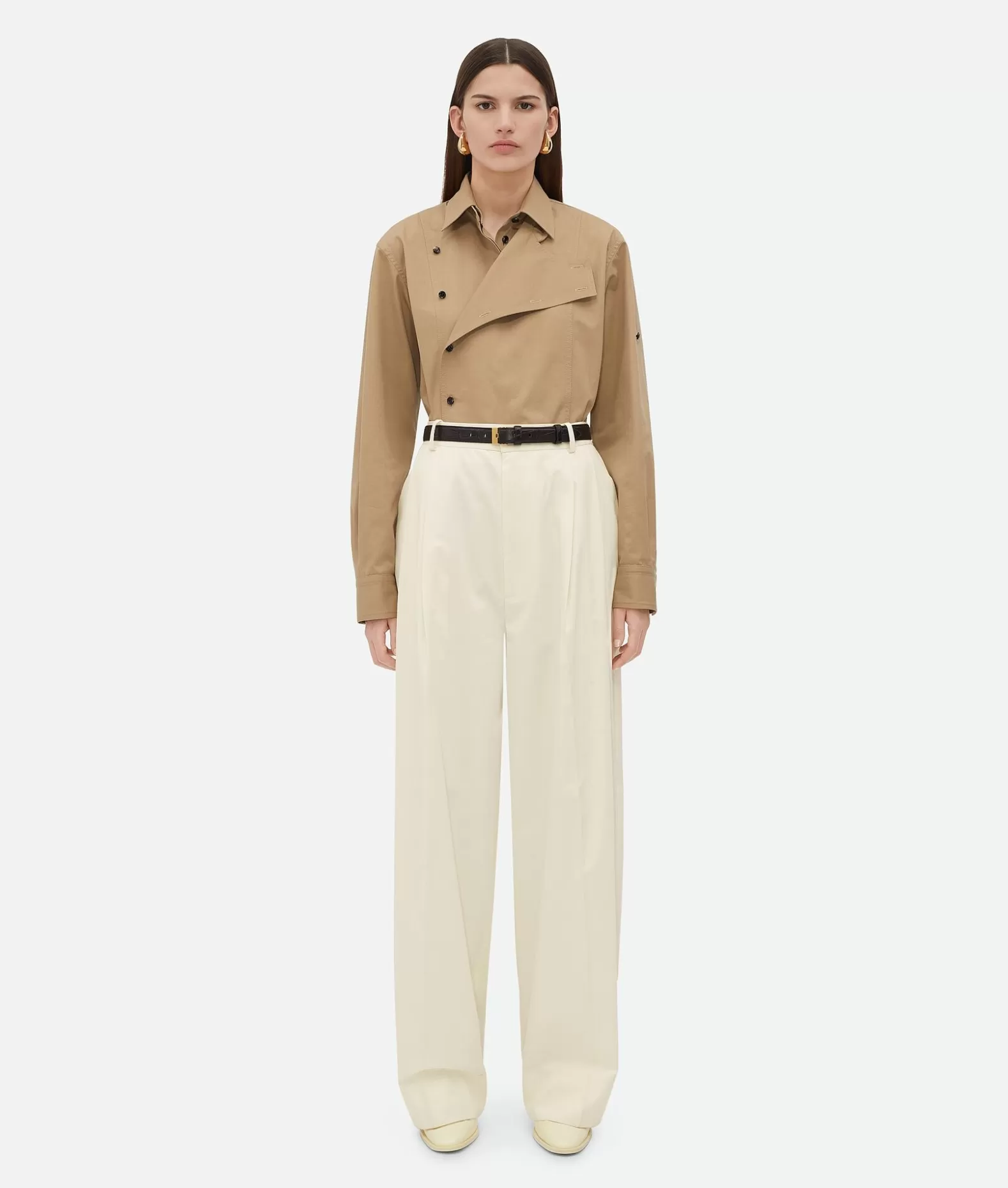 Pantaloni E Shorts^Bottega Veneta Pantaloni Affusolati In Twill Di Cotone Leggero Frosting