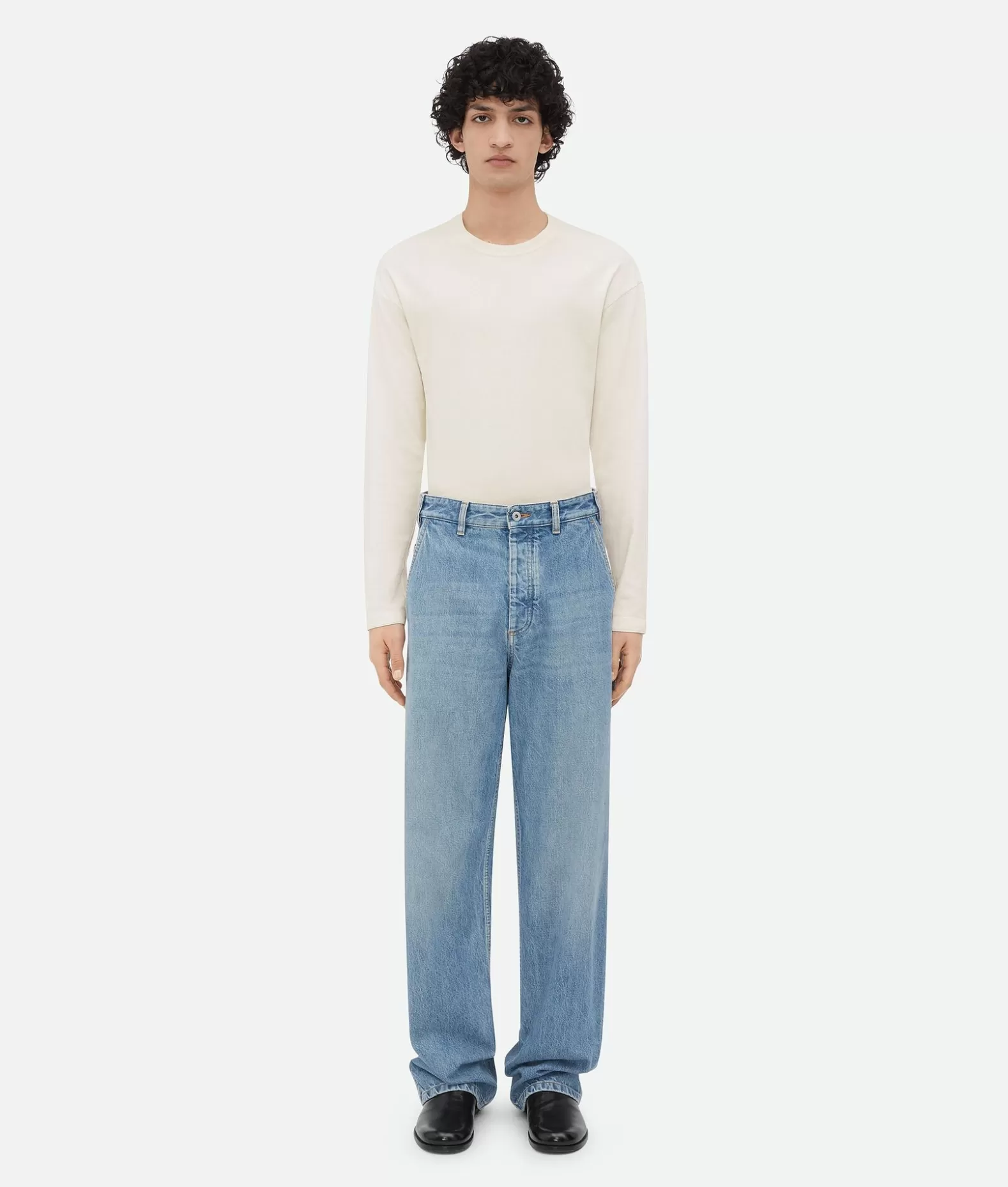 Denim^Bottega Veneta Pantaloni Cargo In Denim Vintage Indigo Mid blue