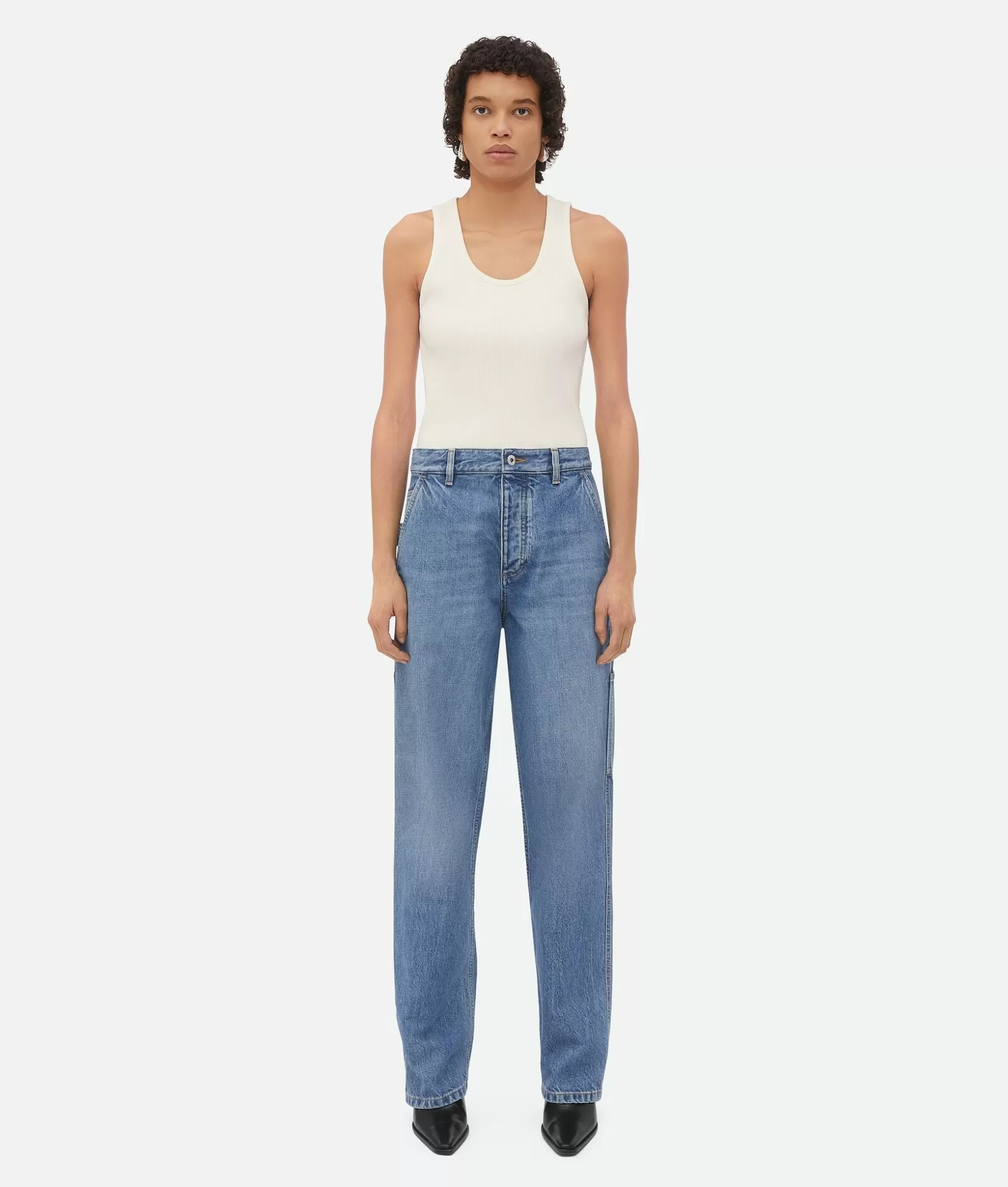 Denim^Bottega Veneta Pantaloni Cargo In Denim Vintage Indigo Mid blue