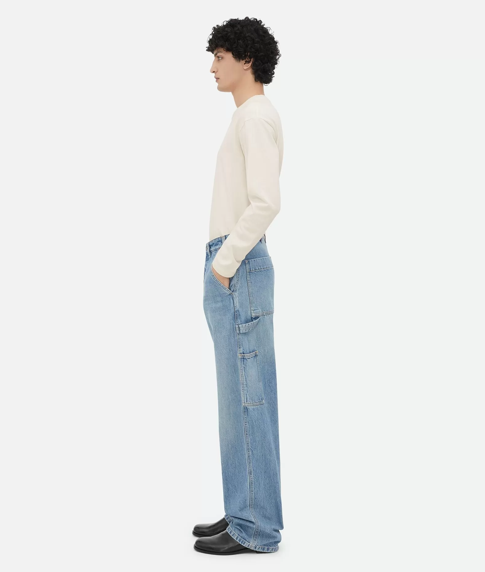 Denim^Bottega Veneta Pantaloni Cargo In Denim Vintage Indigo Mid blue