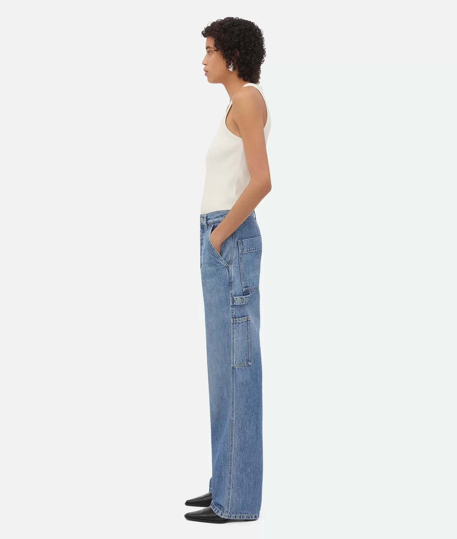 Denim^Bottega Veneta Pantaloni Cargo In Denim Vintage Indigo Mid blue
