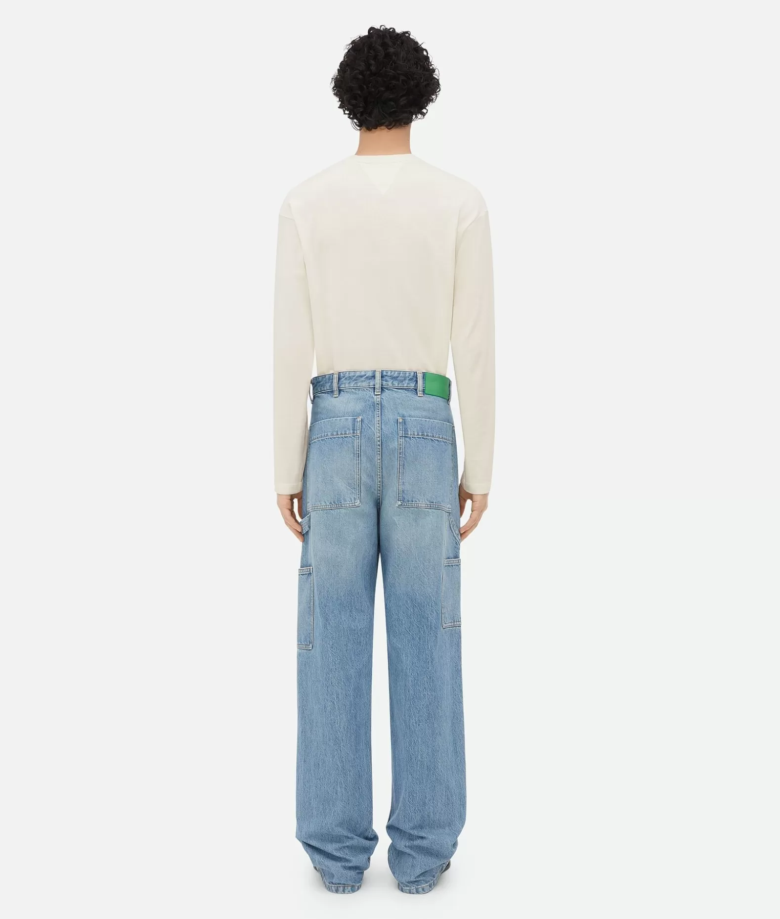 Denim^Bottega Veneta Pantaloni Cargo In Denim Vintage Indigo Mid blue