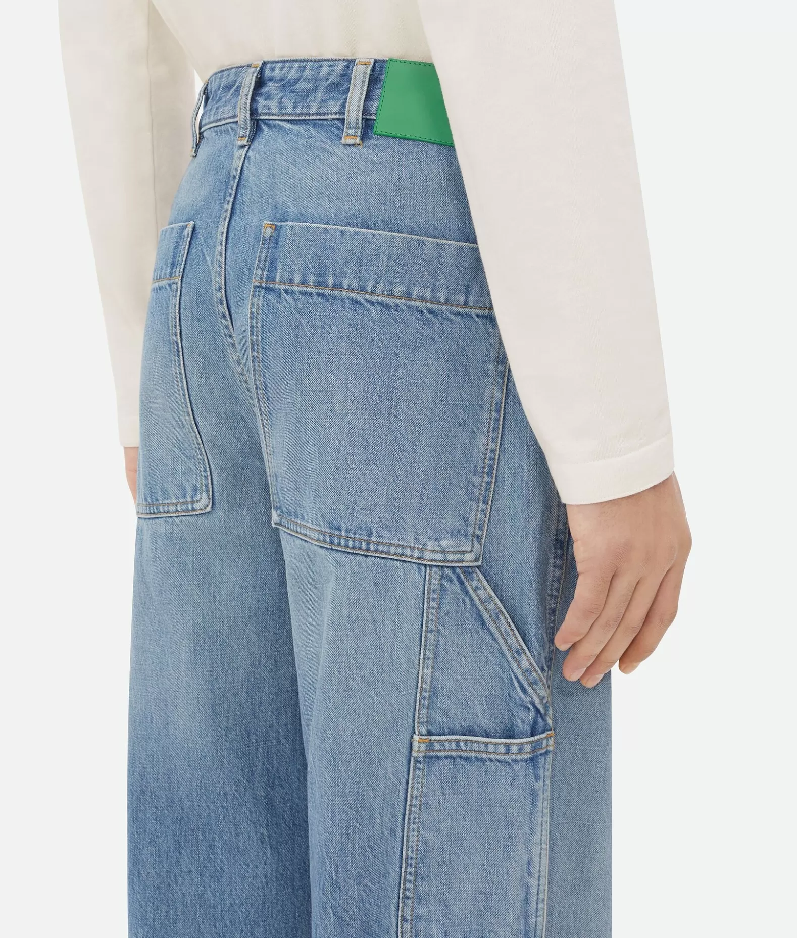 Denim^Bottega Veneta Pantaloni Cargo In Denim Vintage Indigo Mid blue