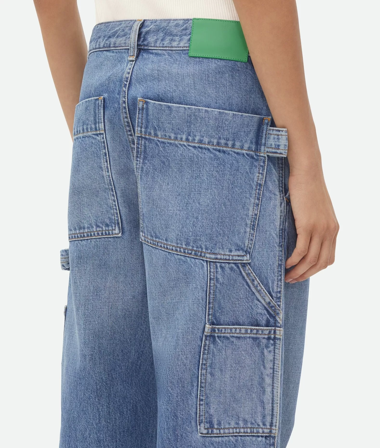 Denim^Bottega Veneta Pantaloni Cargo In Denim Vintage Indigo Mid blue