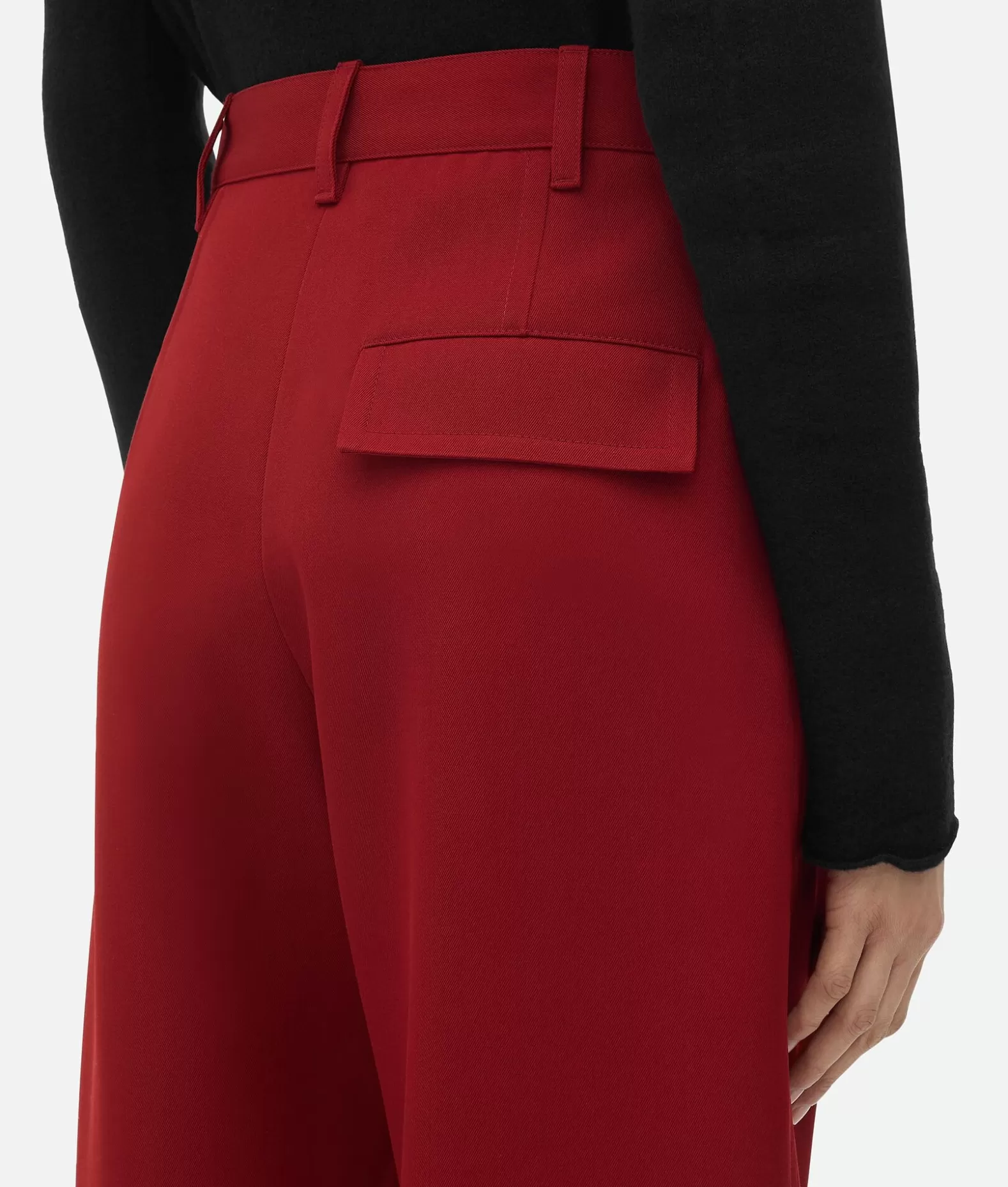 Pantaloni E Shorts^Bottega Veneta Pantaloni Dal Taglio Arrotondato In Twill Di Lana Rosewood