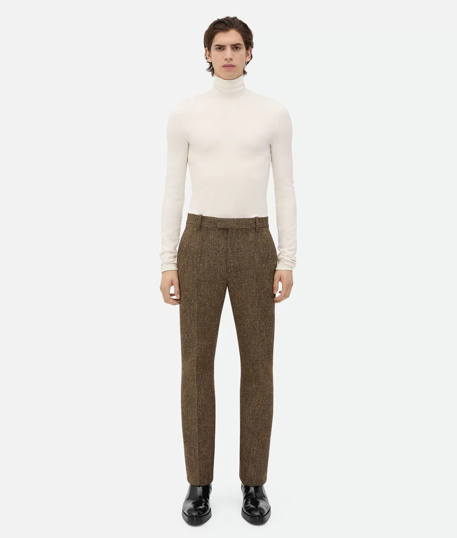 Pantaloni E Shorts^Bottega Veneta Pantaloni In Frisé Di Cotone Flax/beige/black