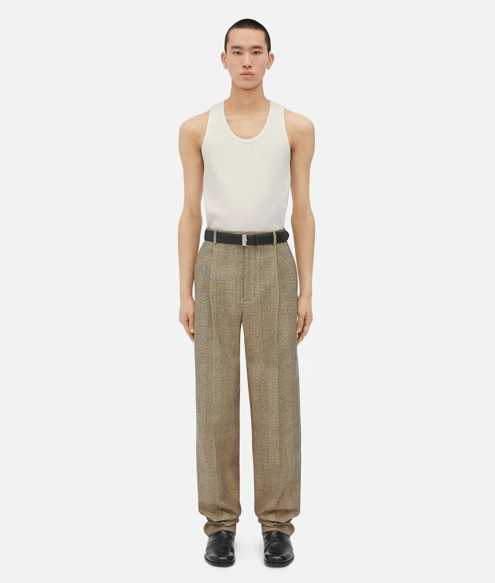 Pantaloni E Shorts^Bottega Veneta Pantaloni In Lana Principe Di Galles Beige/yellow/blue