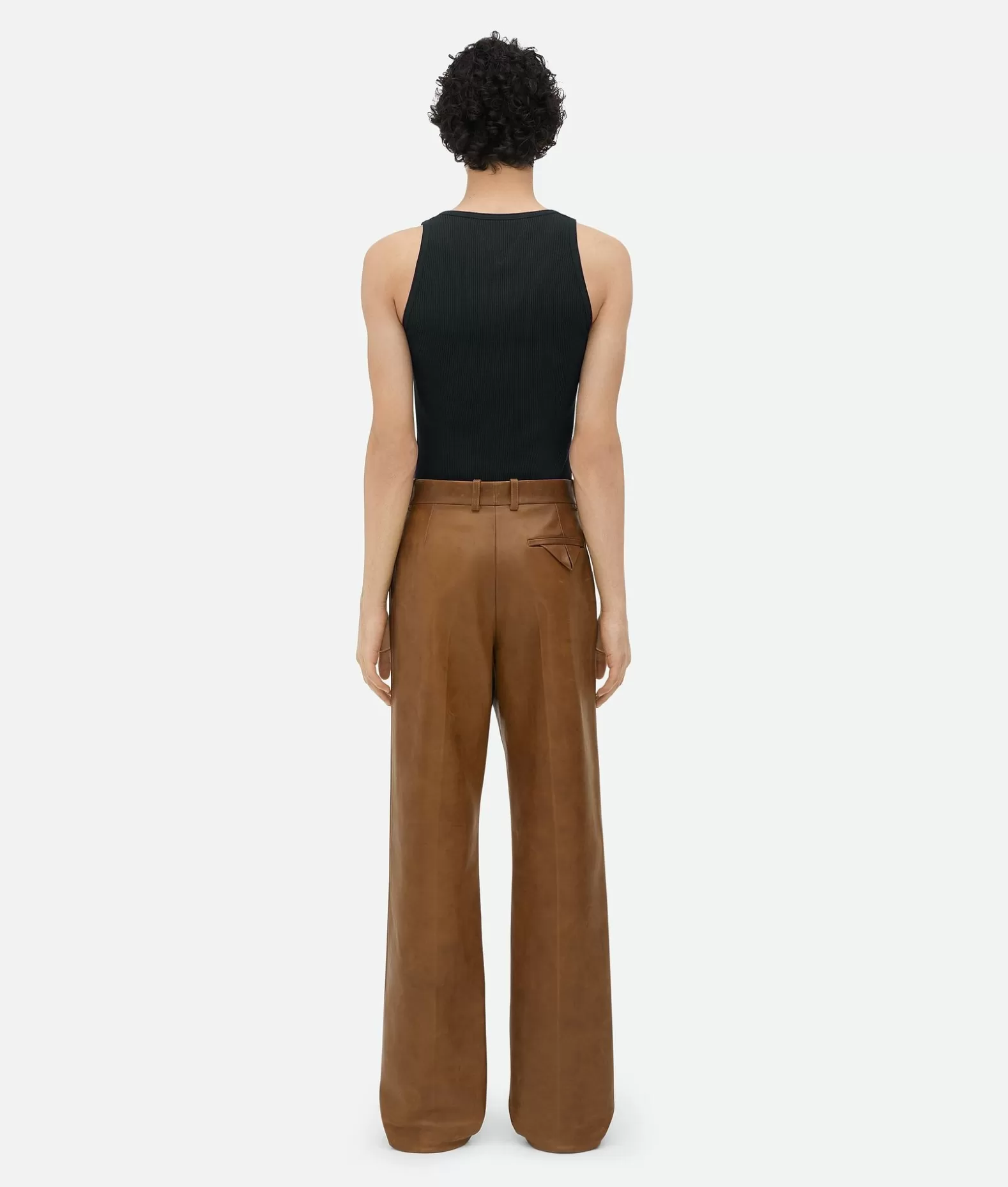 Pantaloni E Shorts | Pelle^Bottega Veneta Pantaloni In Pelle Effetto Vintage Teak wood