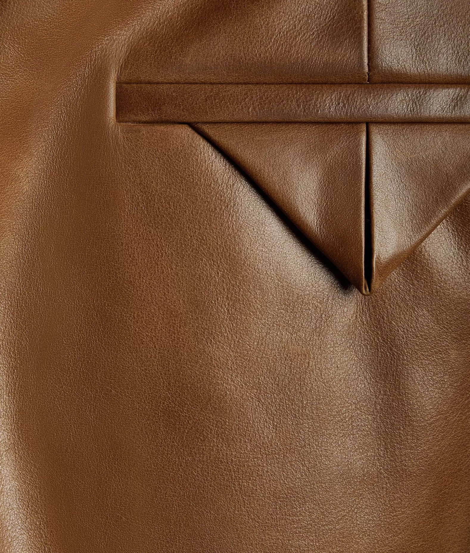 Pantaloni E Shorts | Pelle^Bottega Veneta Pantaloni In Pelle Effetto Vintage Teak wood