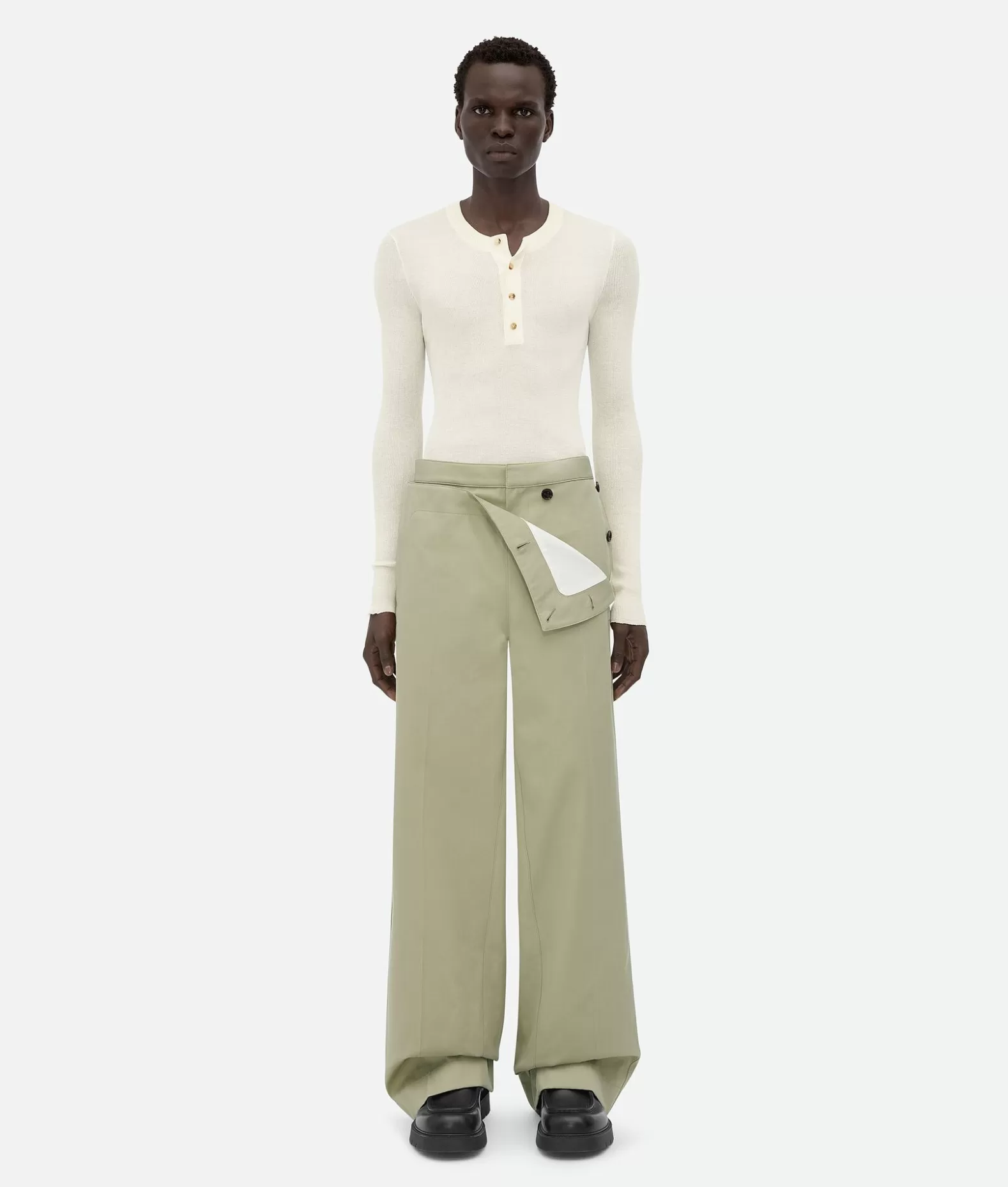 Pantaloni E Shorts^Bottega Veneta Pantaloni In Twill Di Cotone Travertine