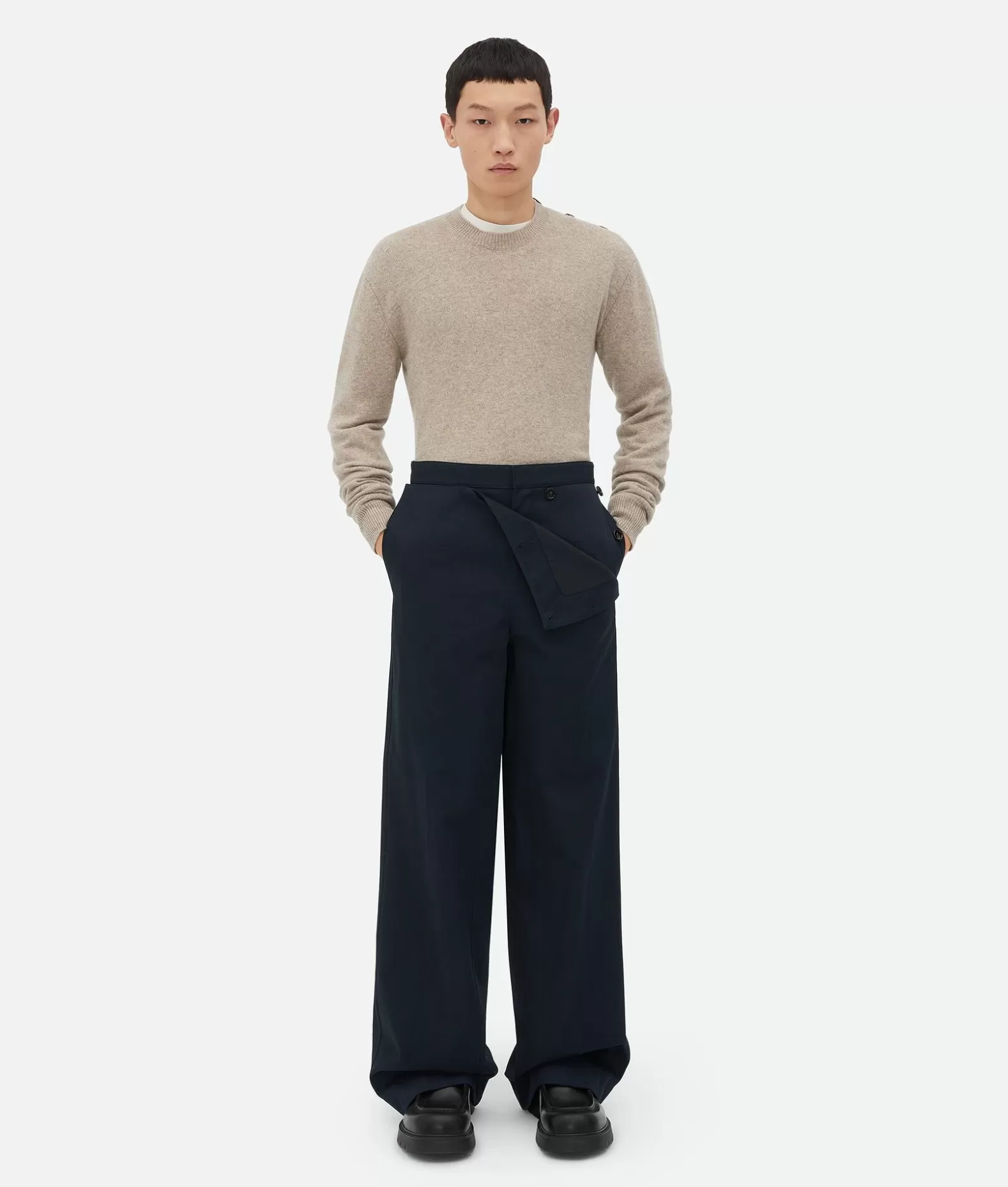 Pantaloni E Shorts^Bottega Veneta Pantaloni In Twill Di Cotone Midnight blue