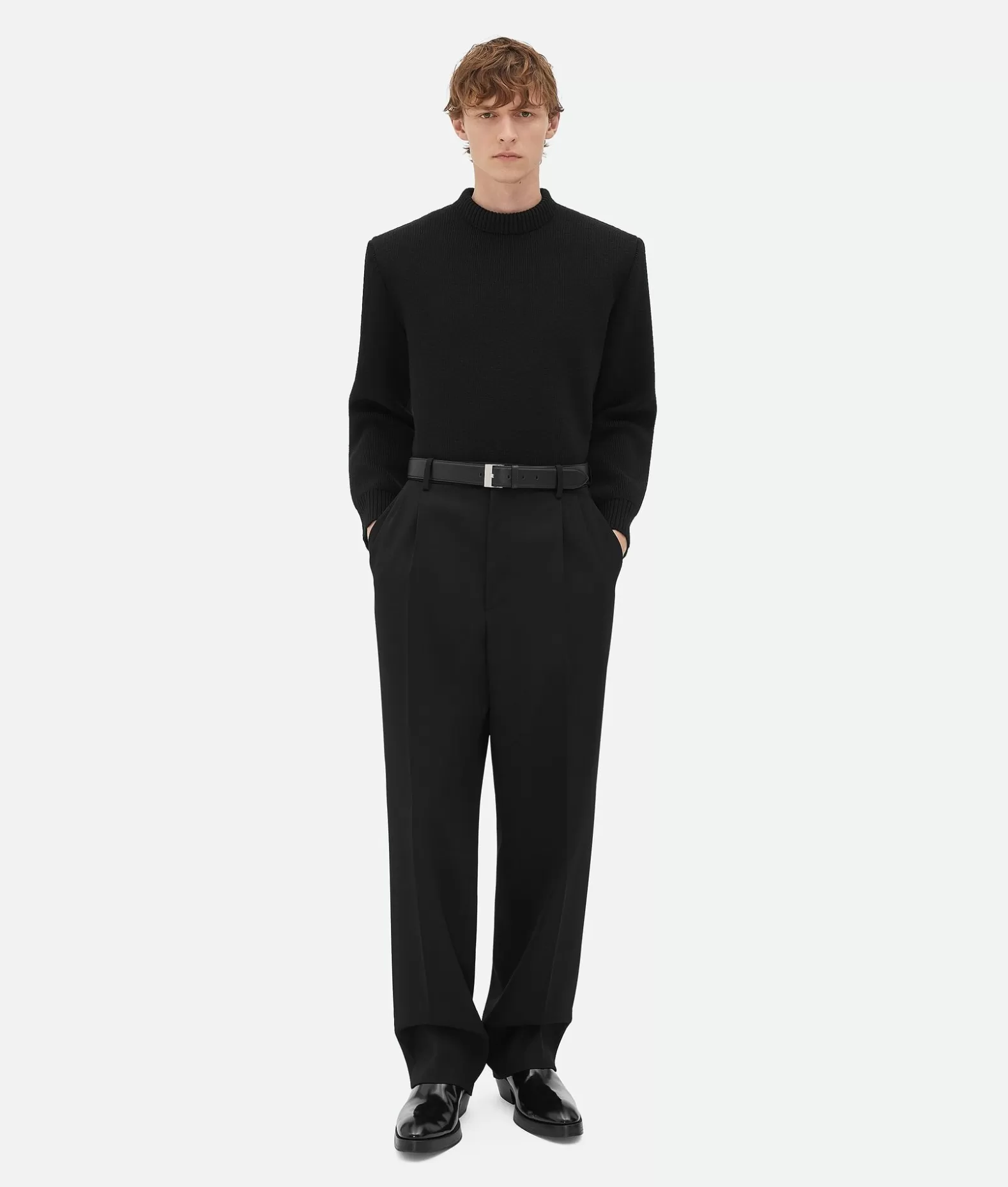 Pantaloni E Shorts^Bottega Veneta Pantaloni In Twill Di Lana Black