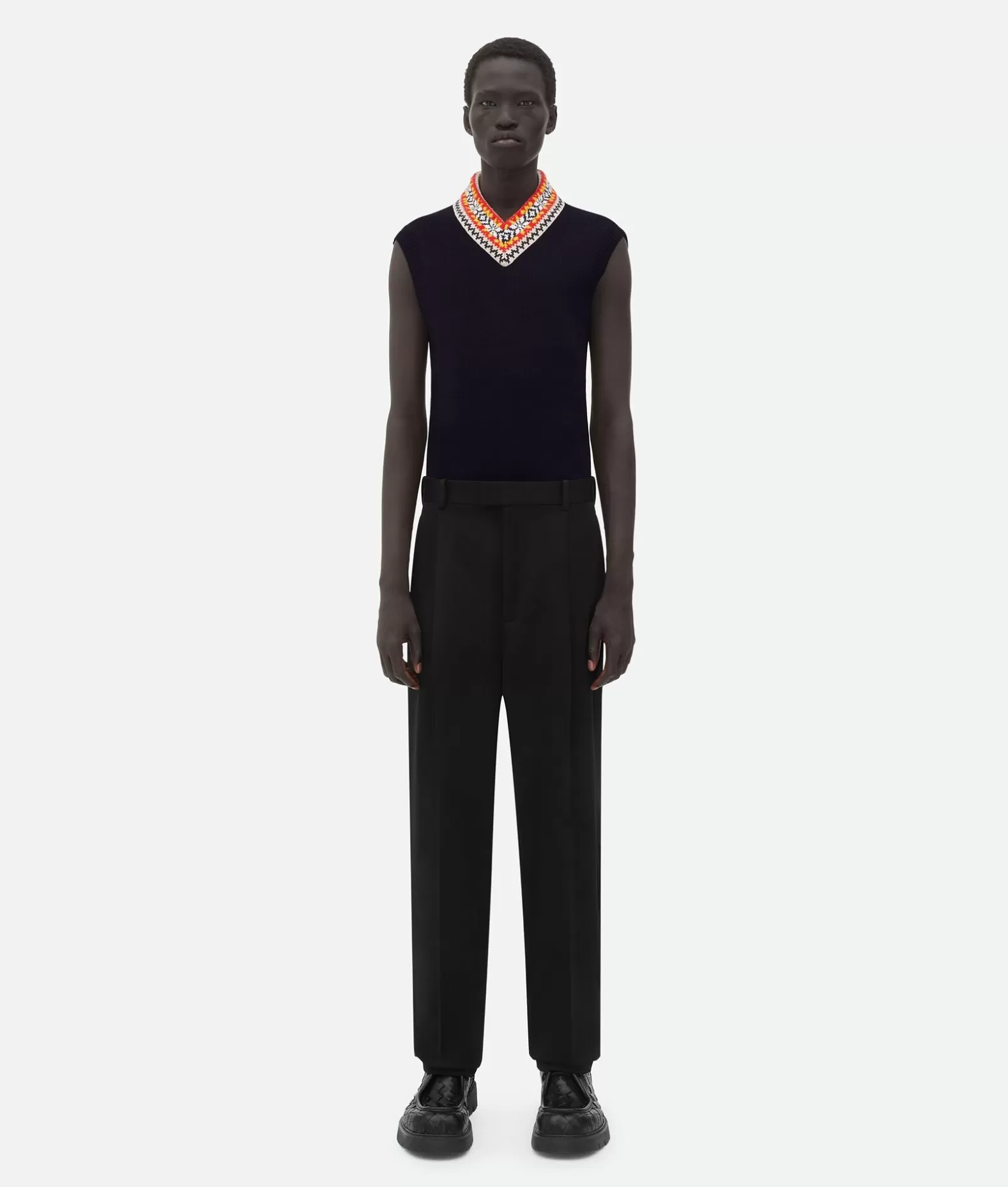 Pantaloni E Shorts^Bottega Veneta Pantaloni Sartoriali Con Piega In Twill Di Lana Black