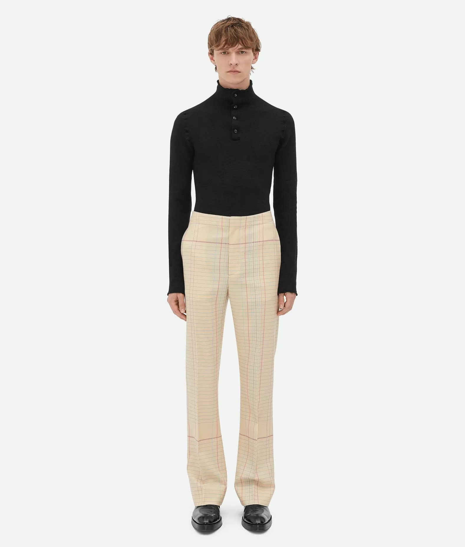 Pantaloni E Shorts^Bottega Veneta Pantaloni Svasati In Twill Di Lana Notebook Beige/pink/blue