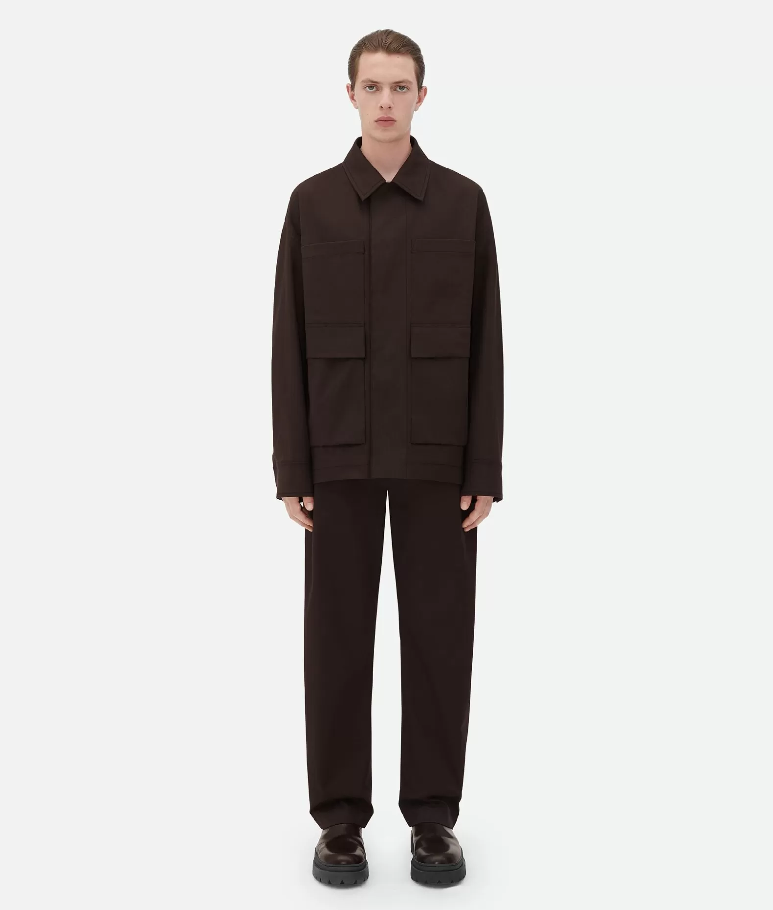 Giacche^Bottega Veneta Parka In Cotone Stretch Bicolore Fondant