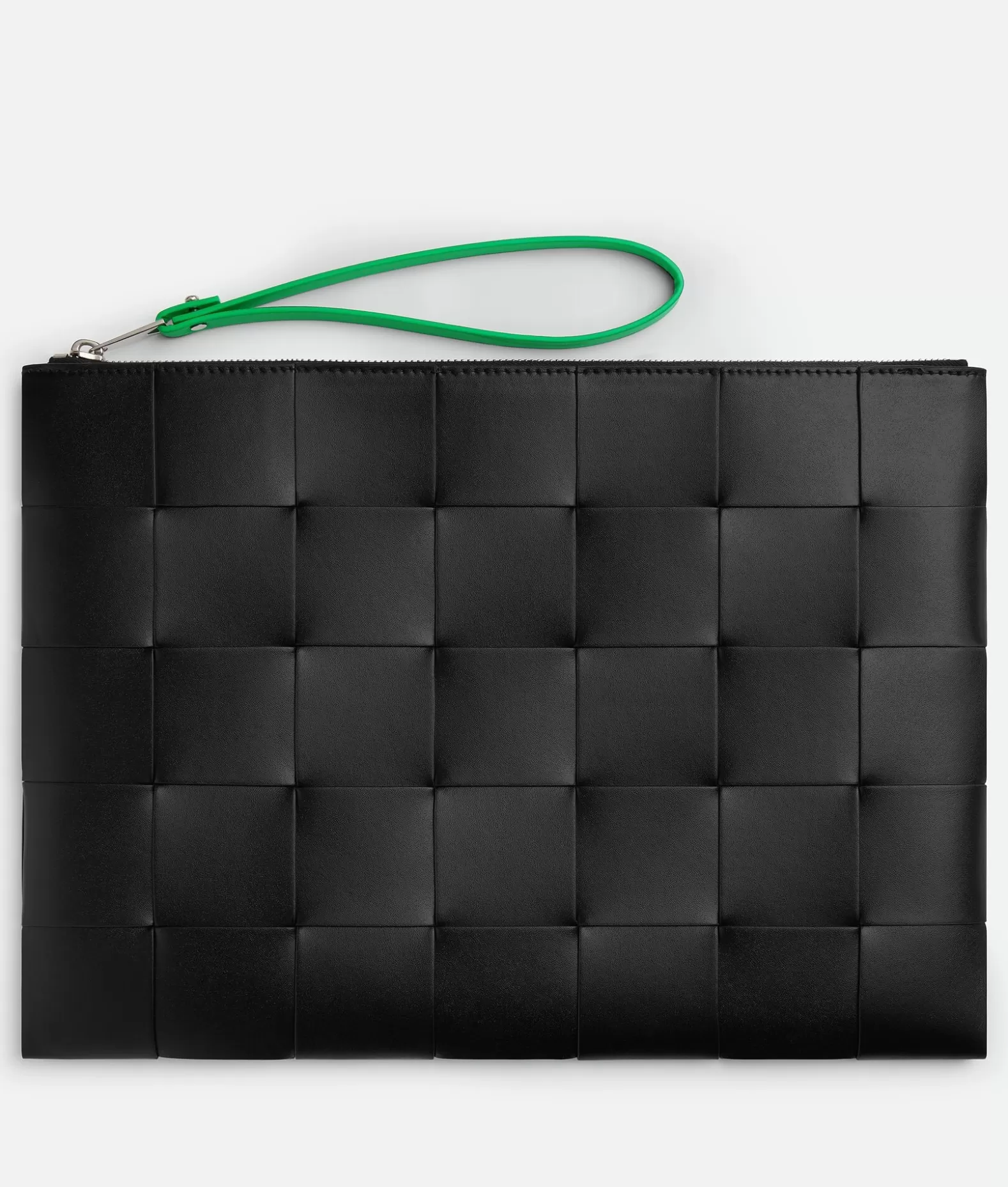 Pochettes^Bottega Veneta Pochette Piatta Cassette Grande Black/parakeet