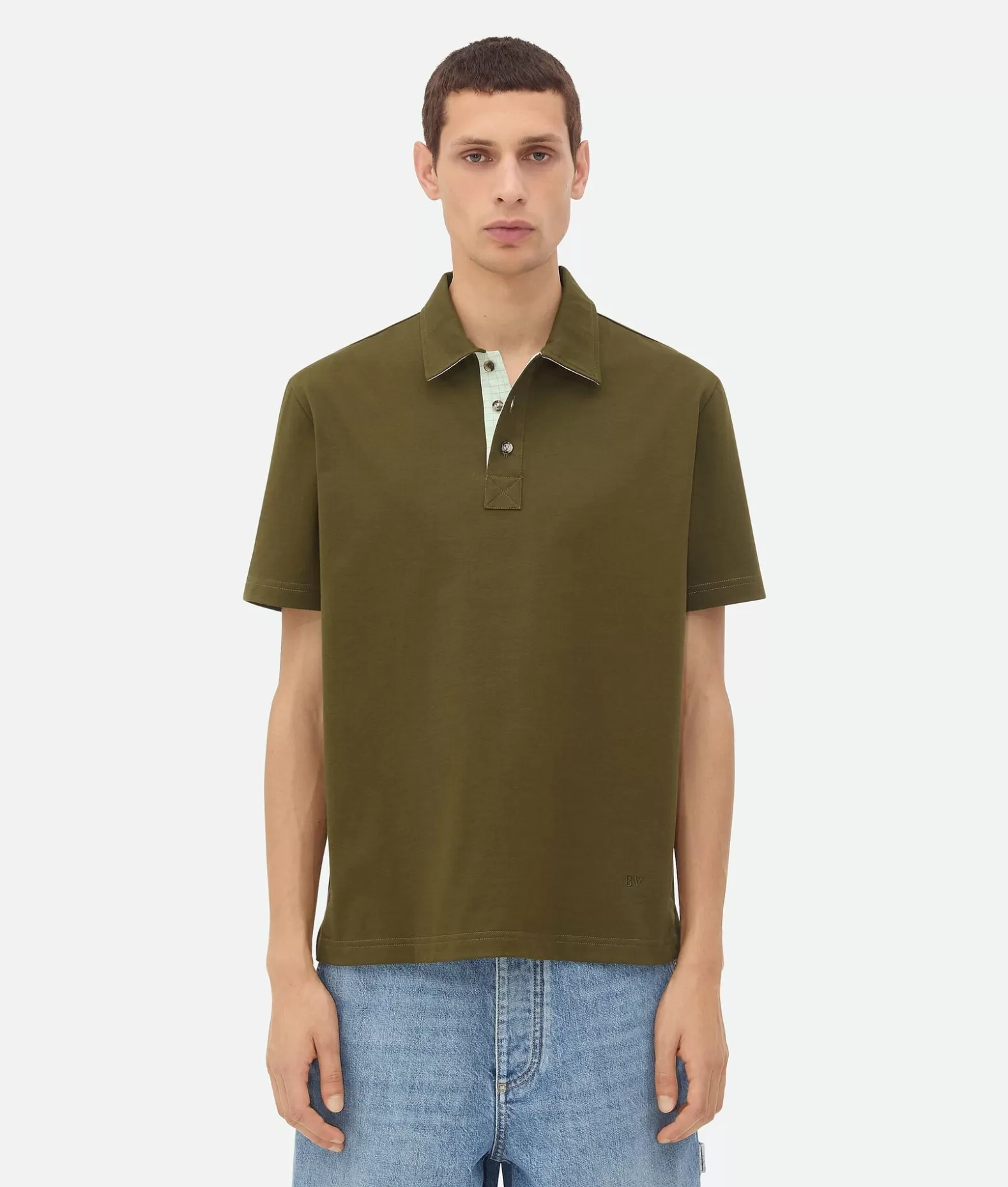 Polos^Bottega Veneta Polo In Jersey Di Cotone Pima Olive oil