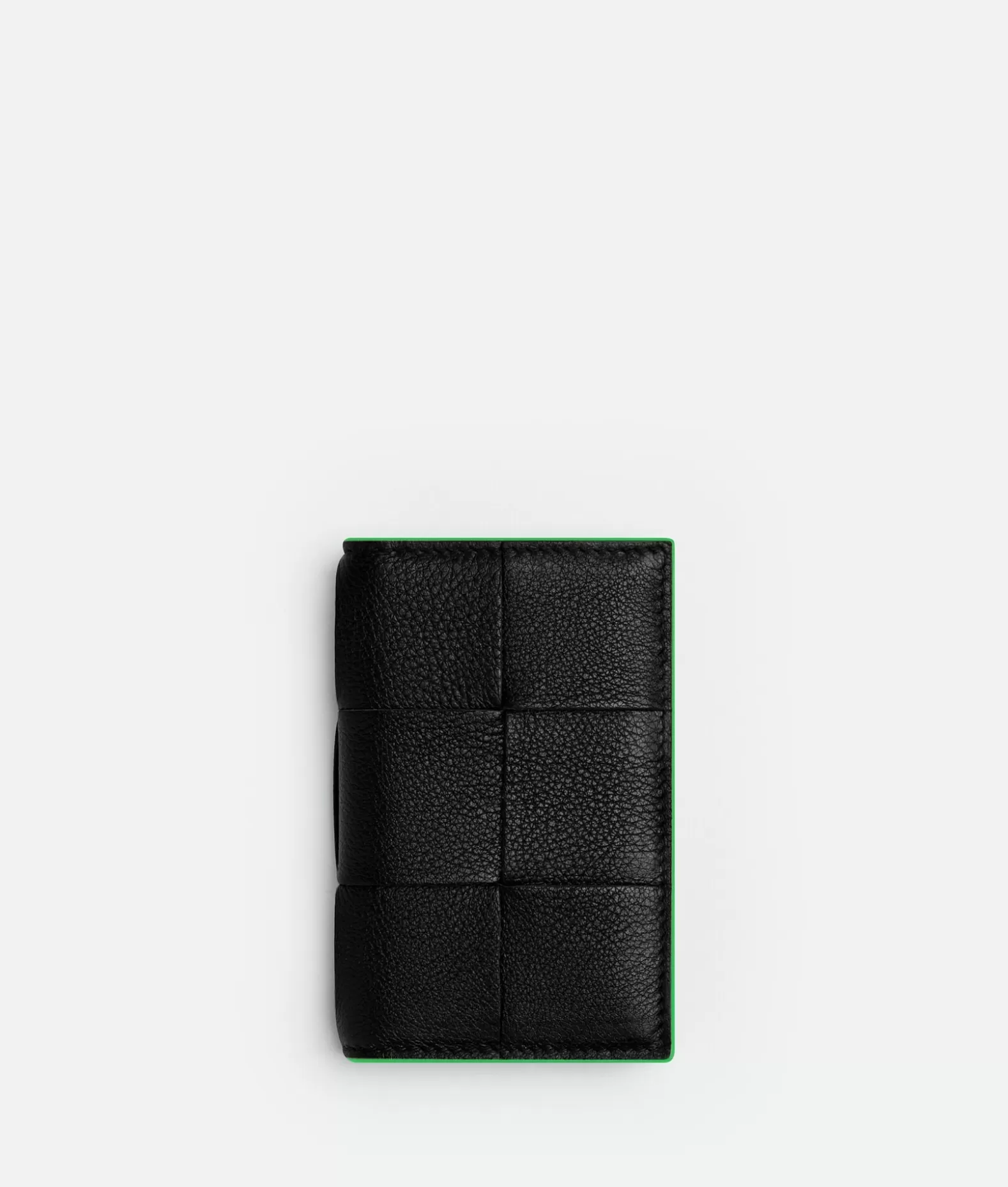 Porta Carte^Bottega Veneta Porta Carte Cassette Con Patta Black / Parakeet