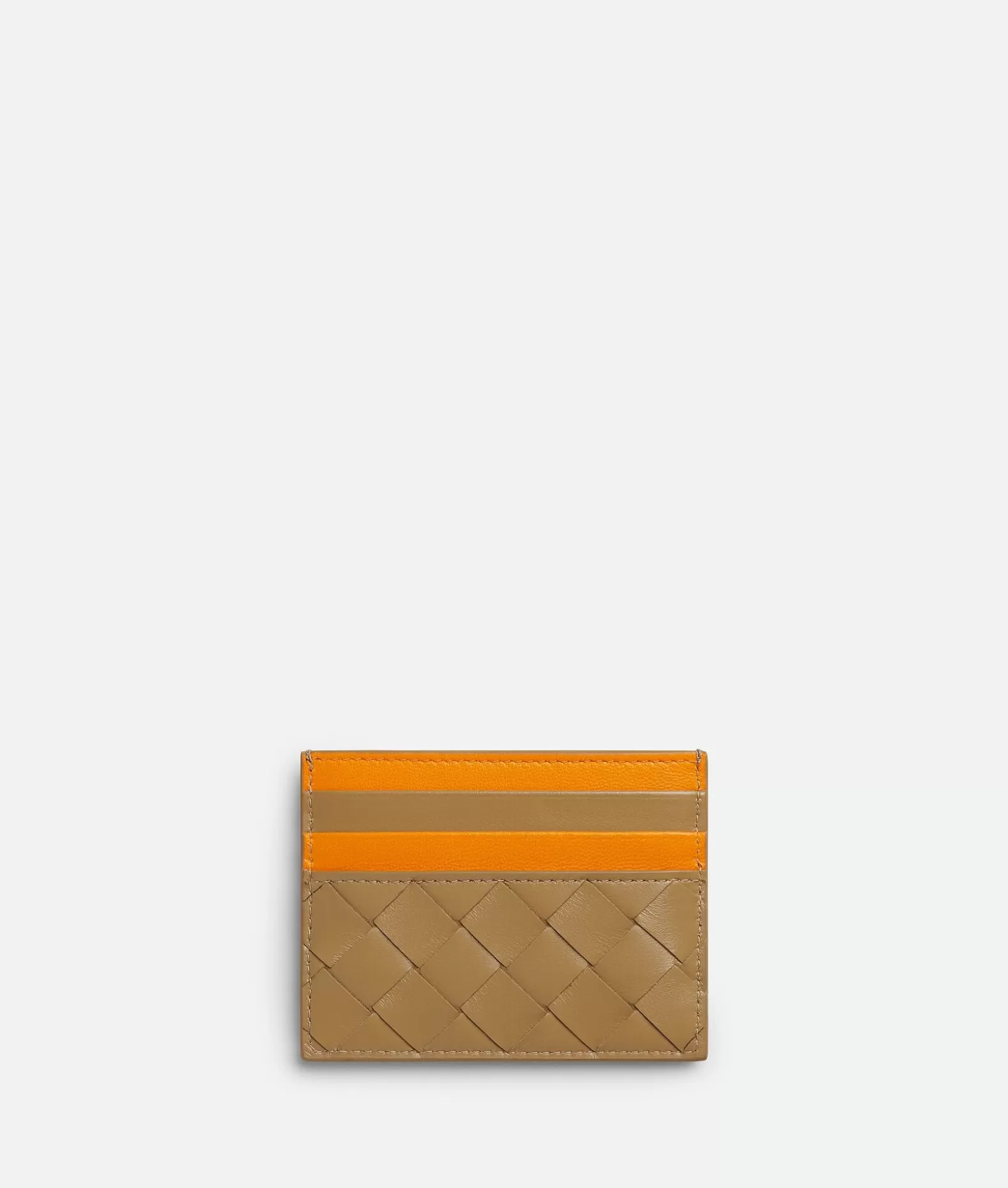 Porta Carte^Bottega Veneta Porta Carte Intrecciato 15 Dark praline/ tangerine