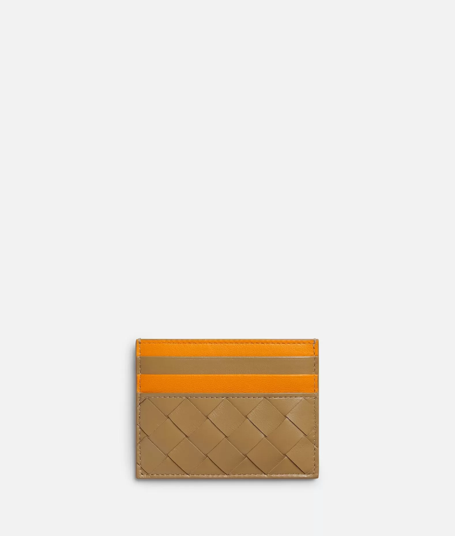 Porta Carte^Bottega Veneta Porta Carte Intrecciato 15 Dark praline/ tangerine