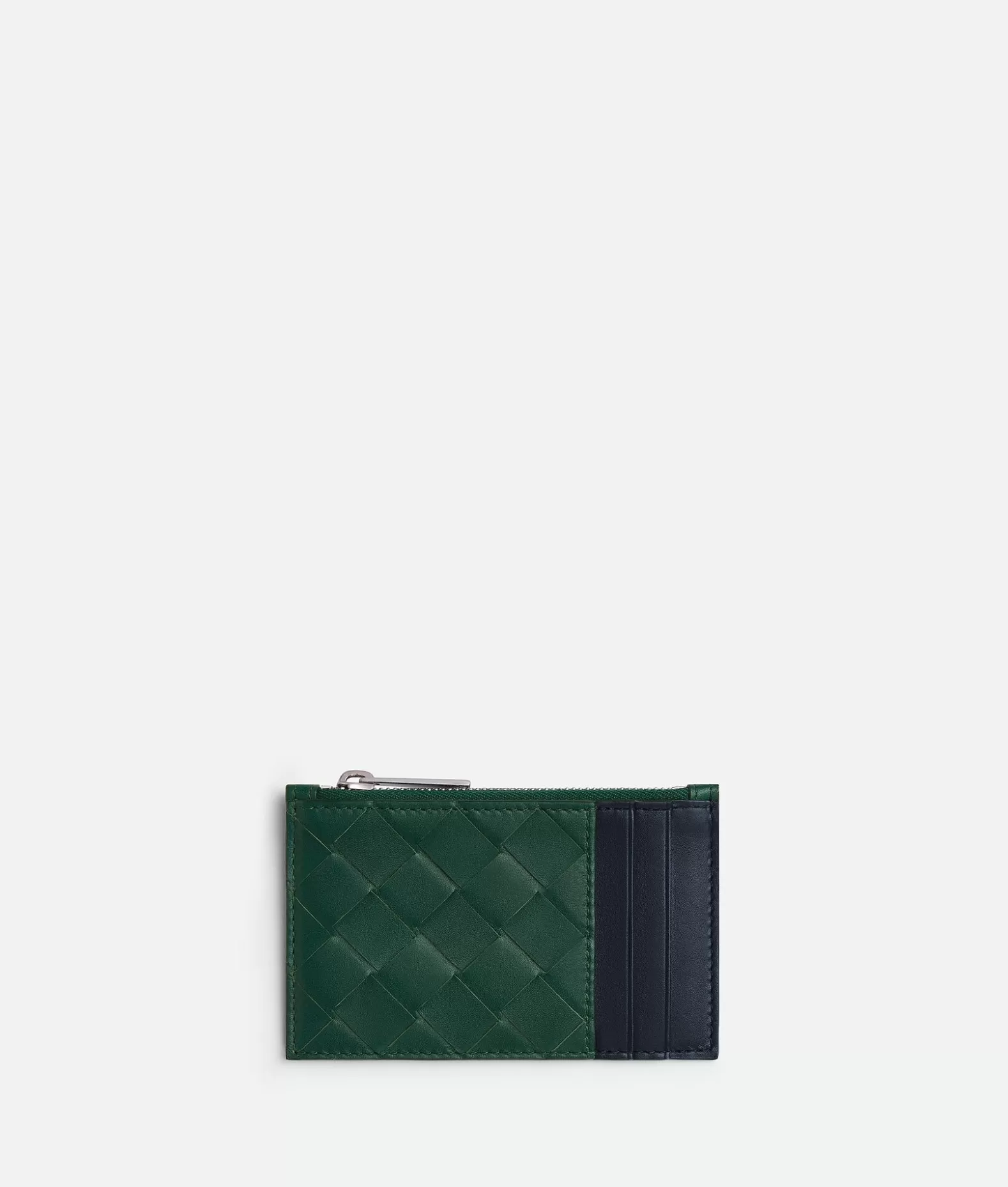 Porta Carte^Bottega Veneta Porta Carte Intrecciato Con Zip Emerald green/space