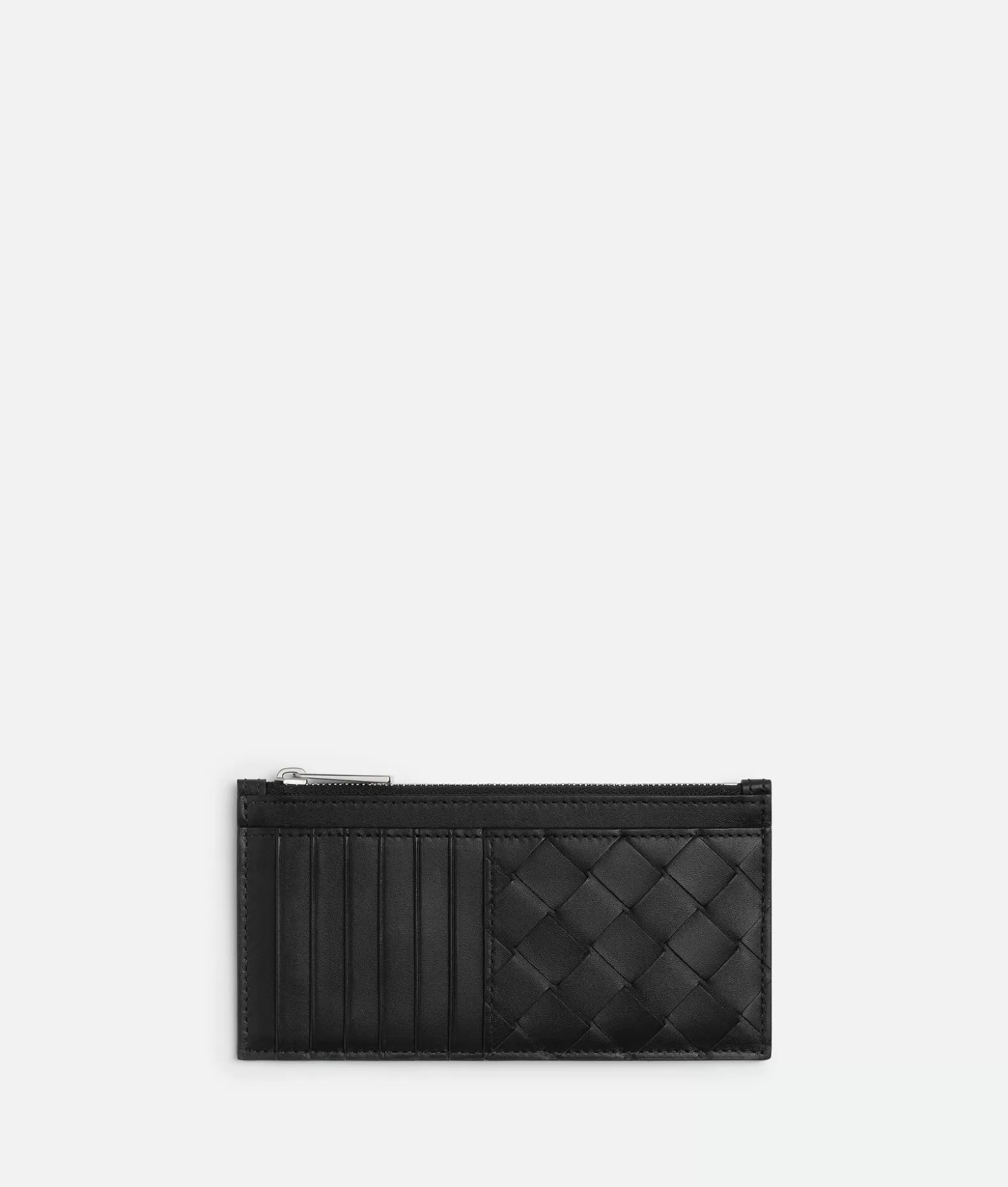 Porta Carte^Bottega Veneta Porta Carte Intrecciato Lungo Con Zip Black