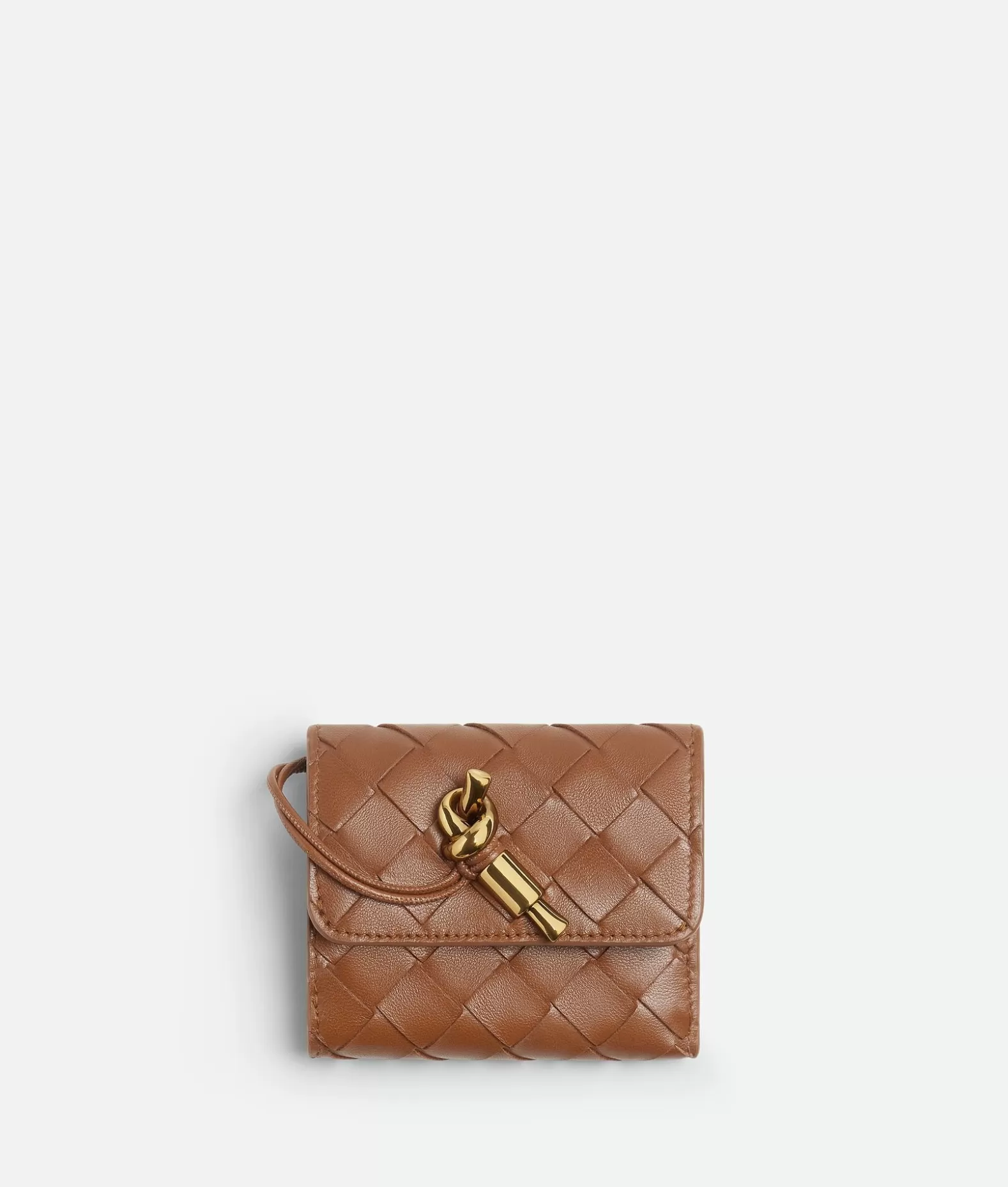 Portafogli Piccoli^Bottega Veneta Portafoglio Andiamo Tri-fold Con Zip Cognac