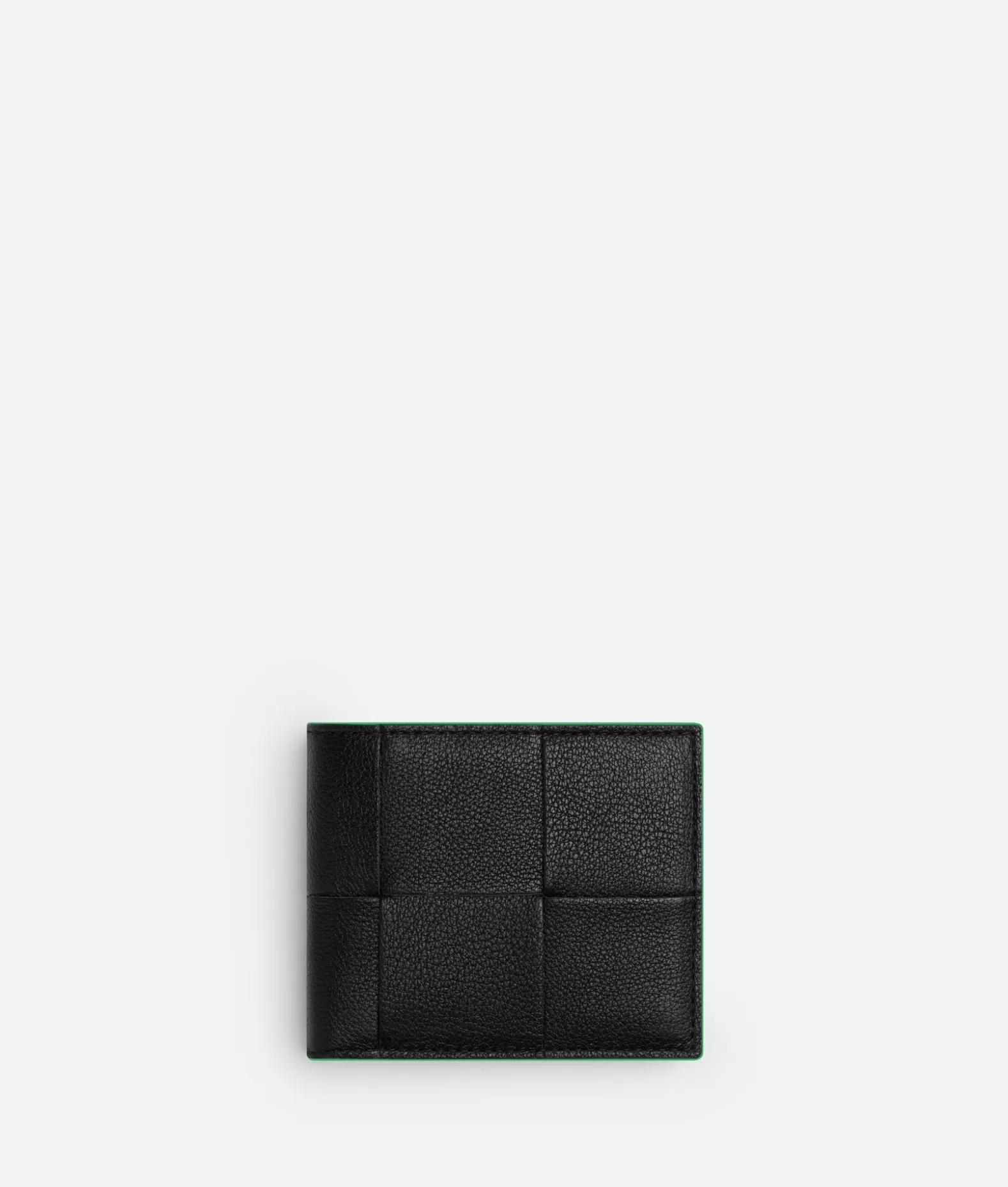 Portafogli Piccoli^Bottega Veneta Portafoglio Cassette Bi-Fold Black / Parakeet