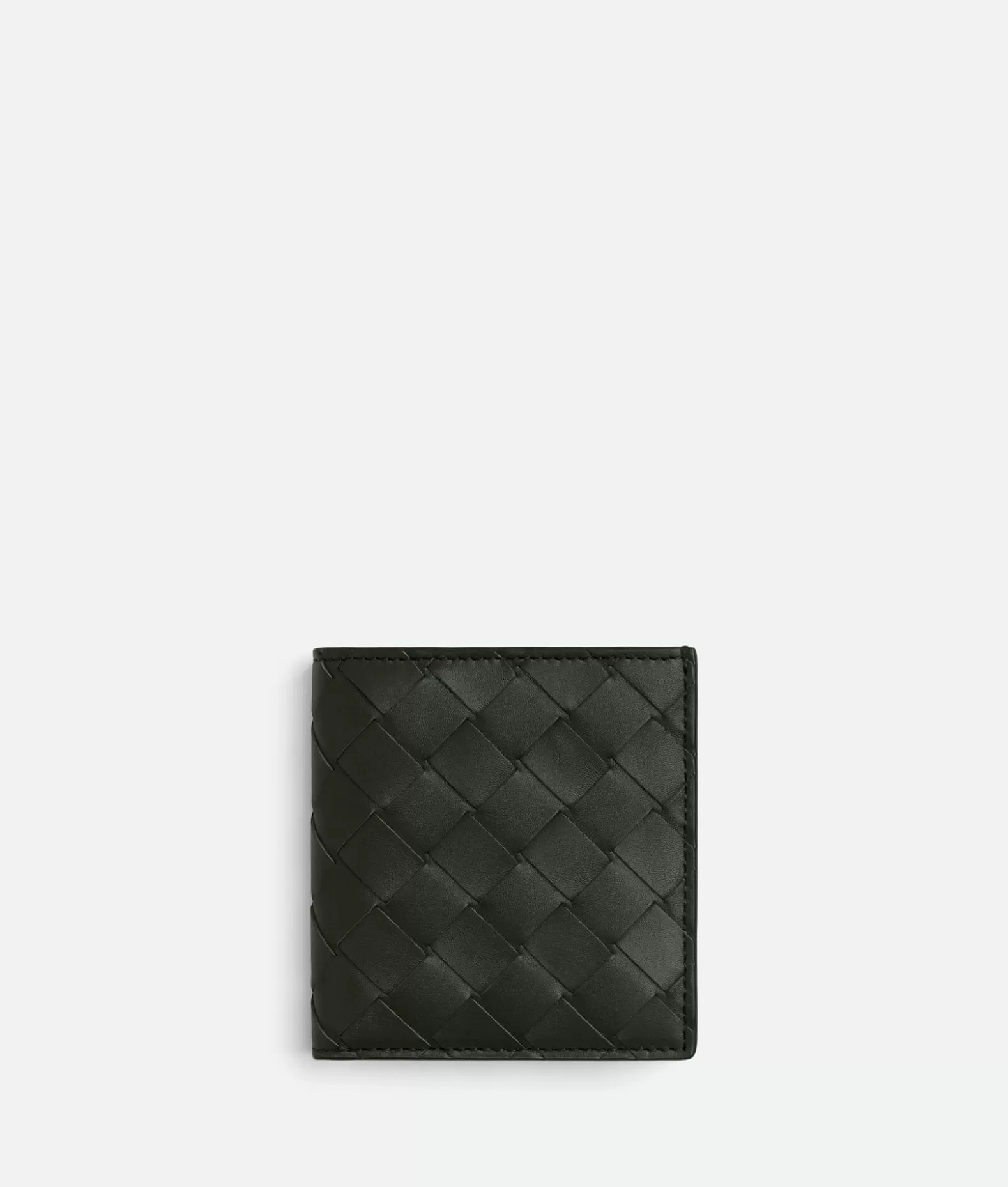 Portafogli Piccoli^Bottega Veneta Portafoglio Intrecciato Bi-Fold Sottile Dark green