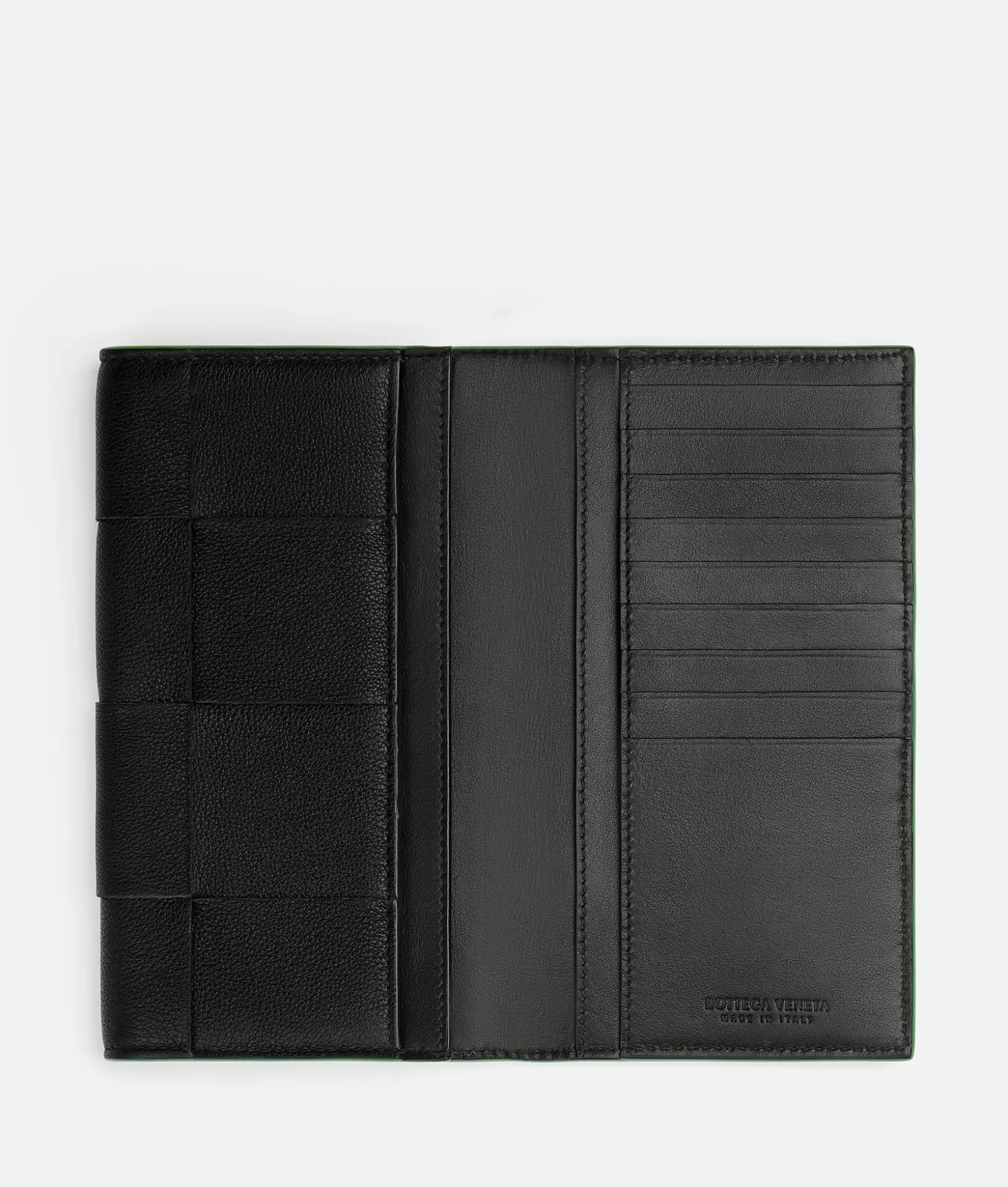 Portafogli Lunghi^Bottega Veneta Portafoglio Lungo Cassette Black / Parakeet