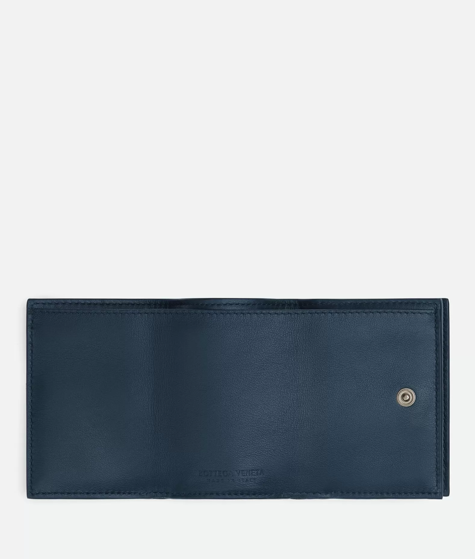 Portafogli Piccoli^Bottega Veneta Portafoglio Tiny Intrecciato Tri-Fold Deep blue