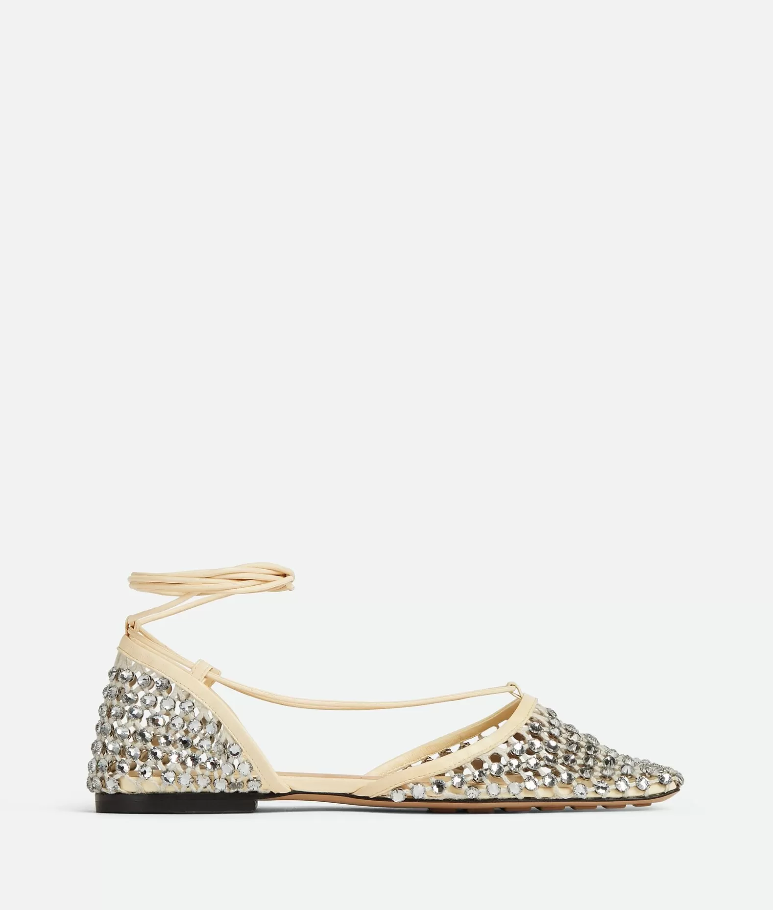 Scarpe Basse^Bottega Veneta Sandali Flat Stringati Sparkle Stretch Toile /crystal