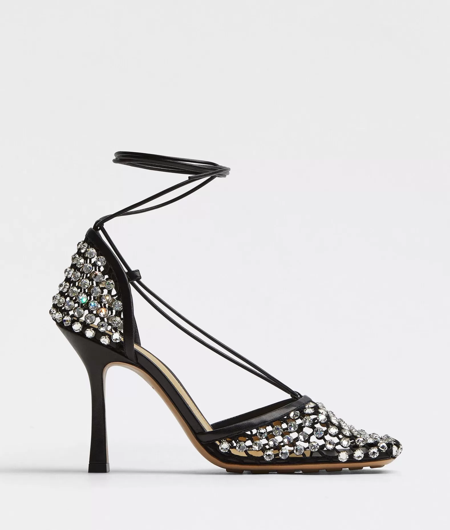 Sandali^Bottega Veneta Sandali Stringati Sparkle Stretch Black