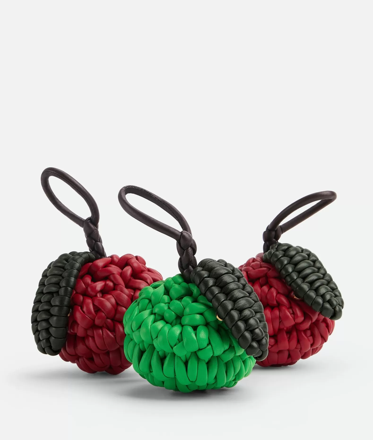 Mostra Tutto | Accessori In Pelle^Bottega Veneta Set Mele In Nappa Con Motivo Intreccio Dark red /grass/dark green/fondant