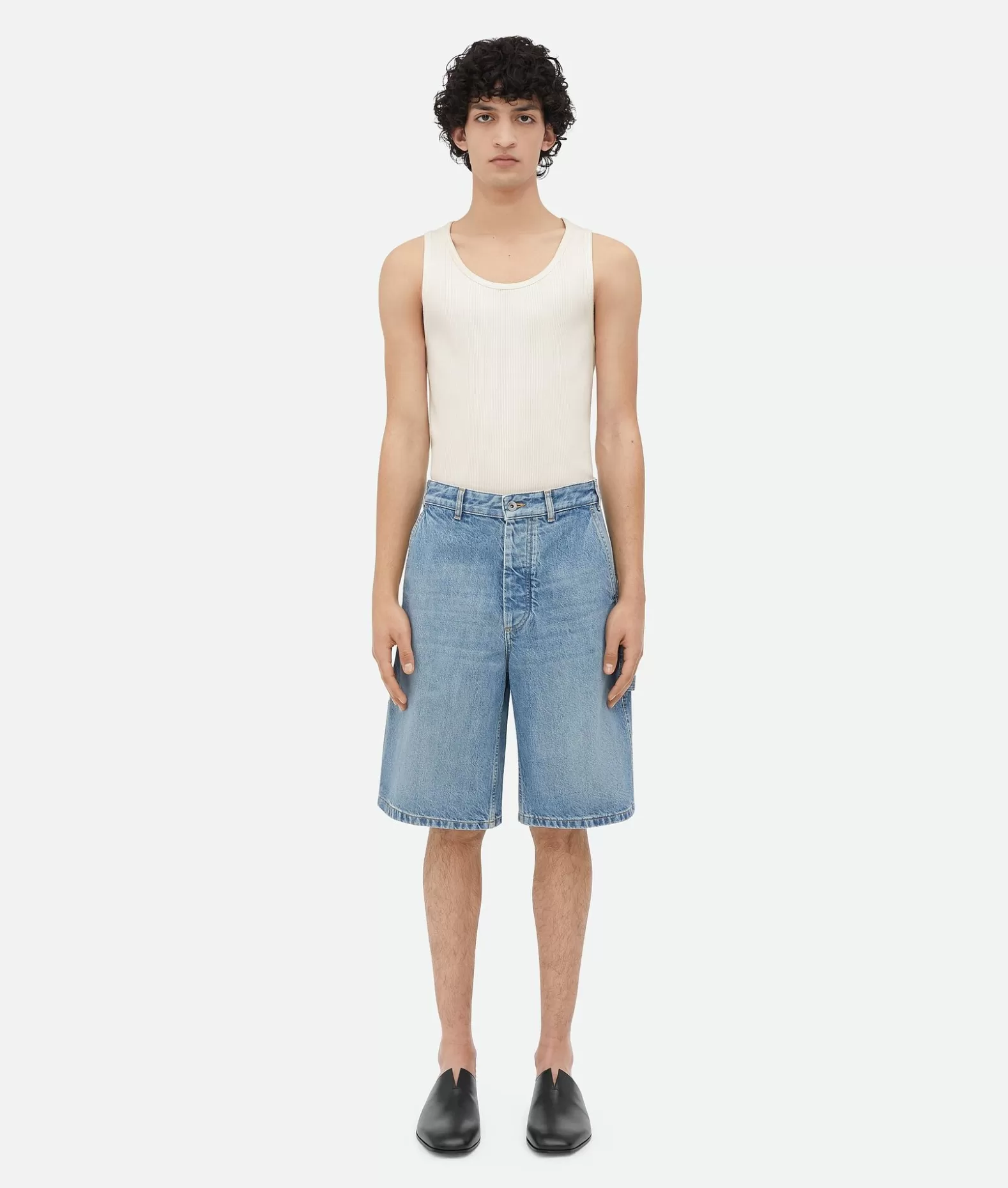 Denim^Bottega Veneta Short Cargo In Denim Vintage Indigo Mid blue