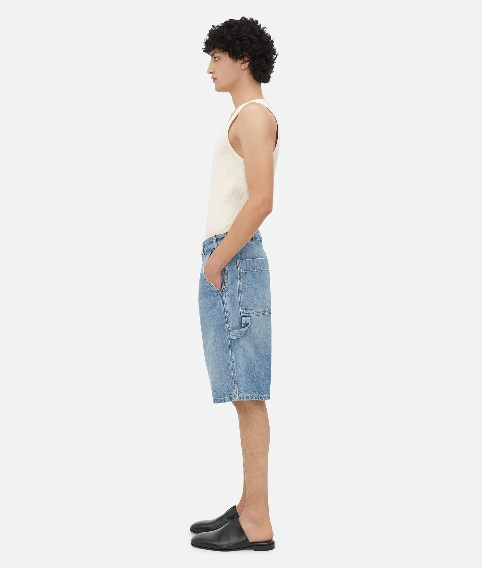 Denim^Bottega Veneta Short Cargo In Denim Vintage Indigo Mid blue