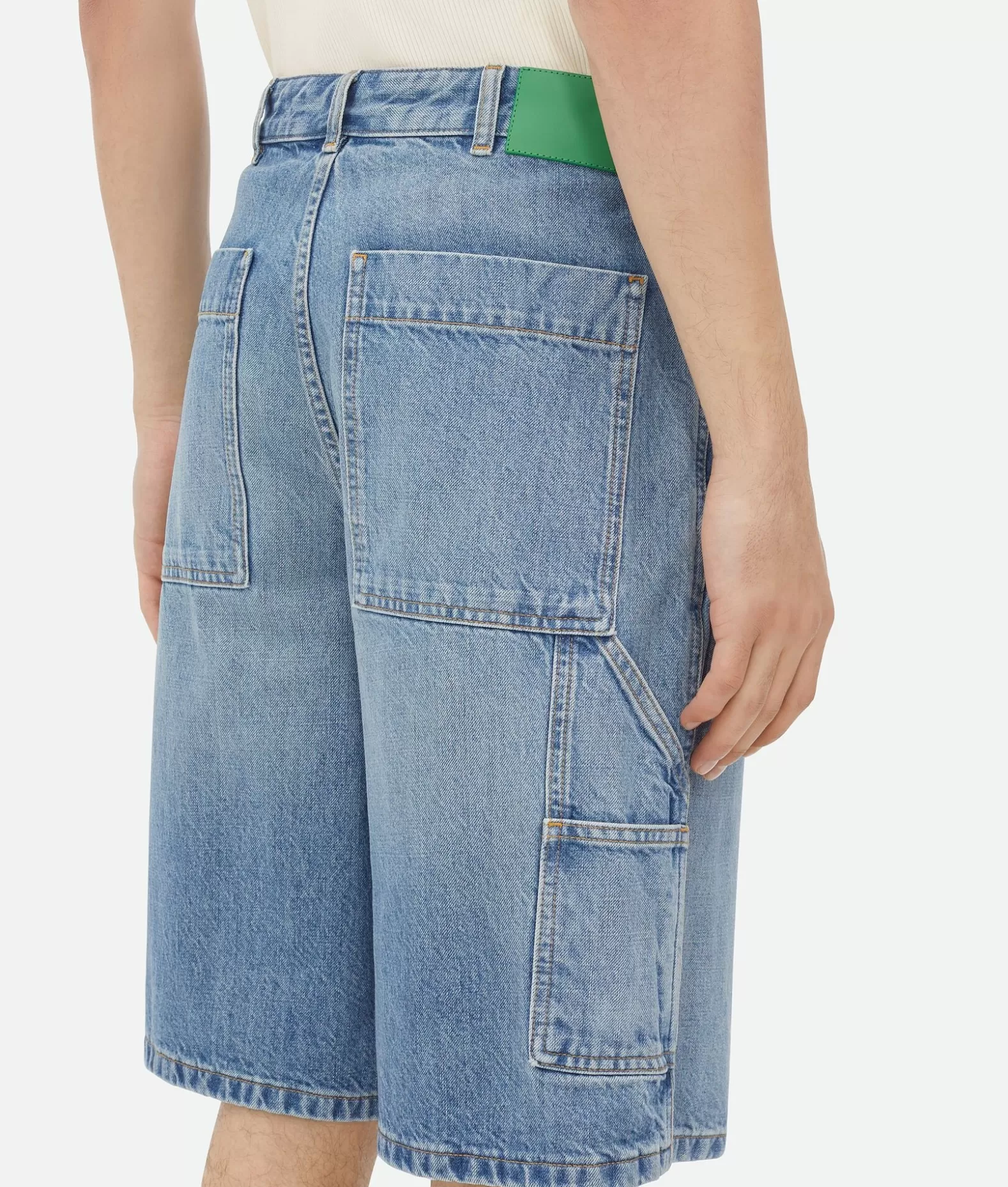 Denim^Bottega Veneta Short Cargo In Denim Vintage Indigo Mid blue